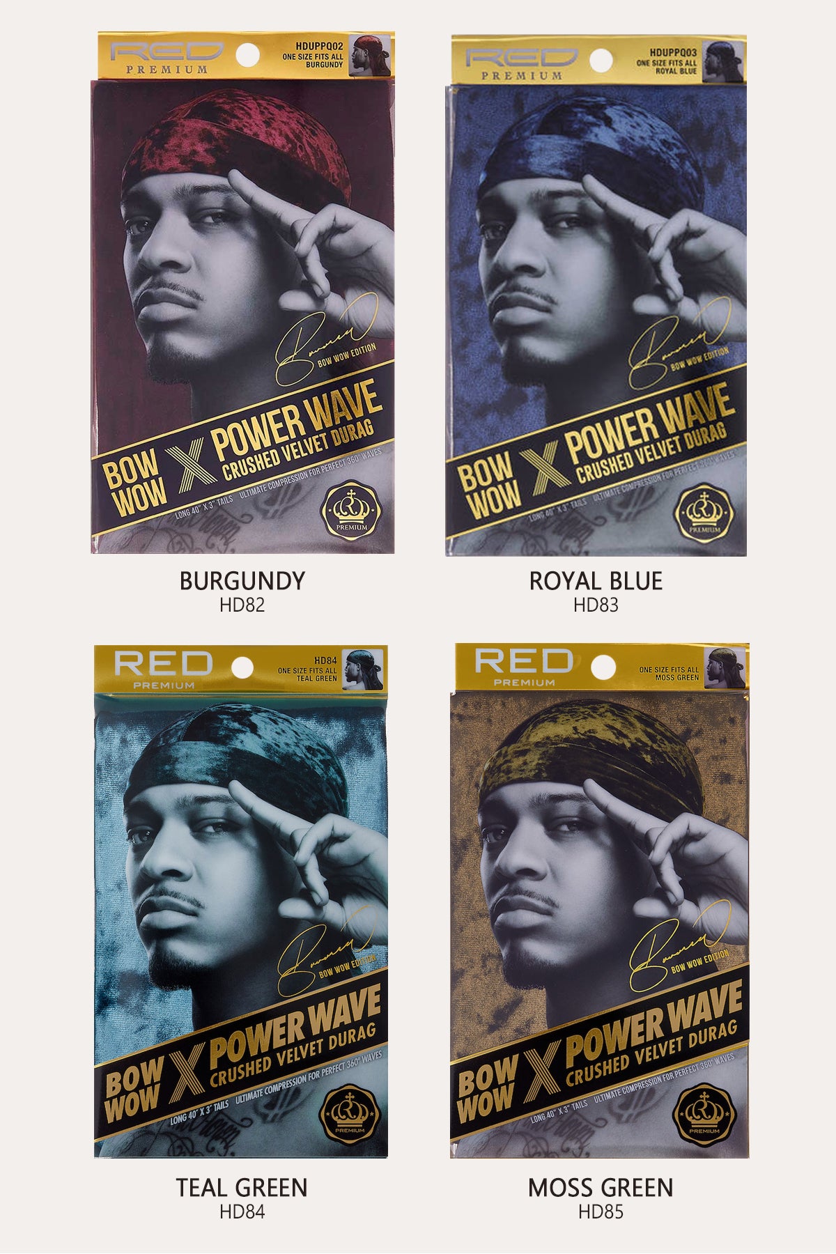 RED BY KISS BOW WOW POWER WAVE CRUSHED VELVET DURAG - BSW BEAUTY CANADA