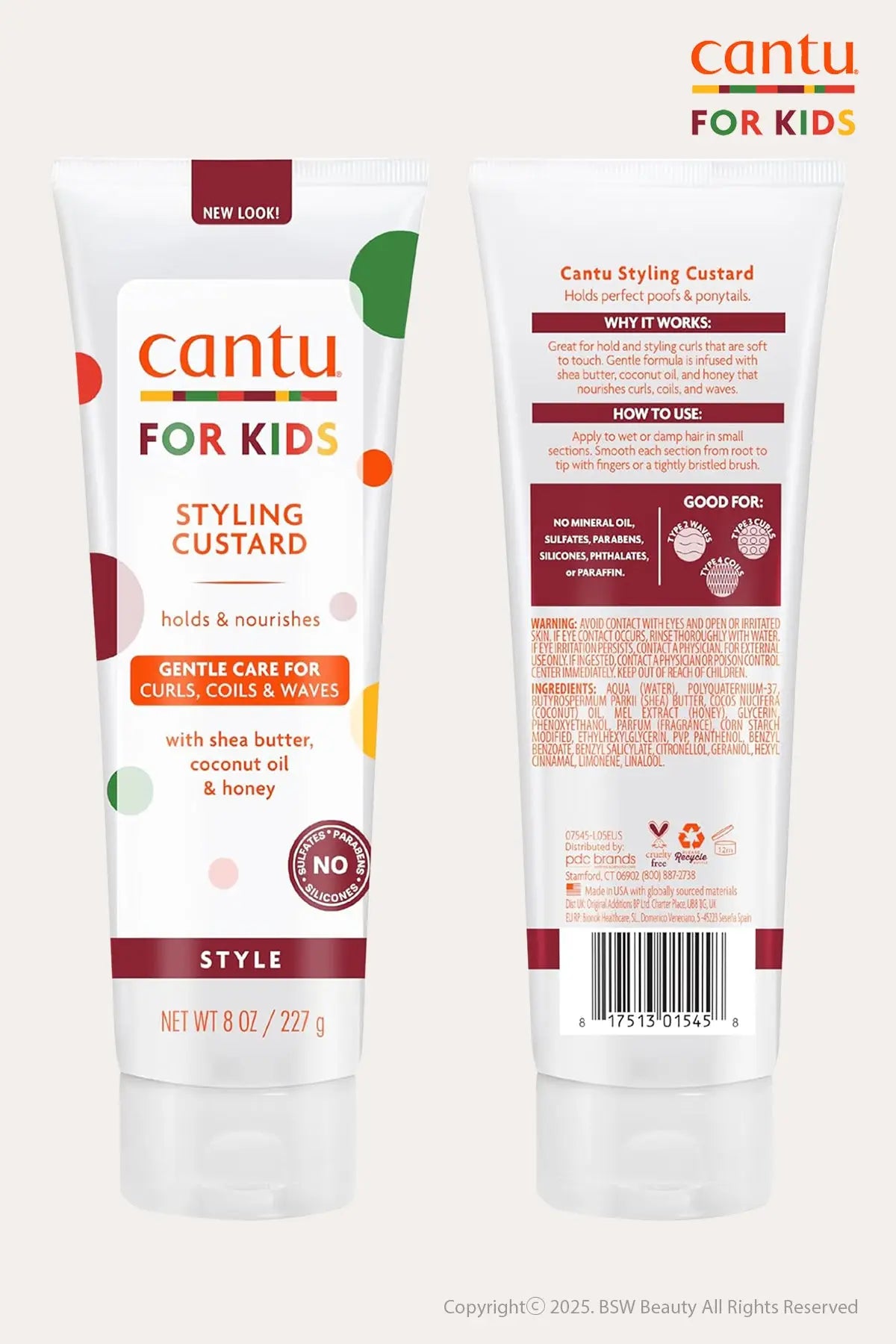 CANTU CARE FOR KIDS STYLING CUSTARD 8oz - BSW BEAUTY CANADA