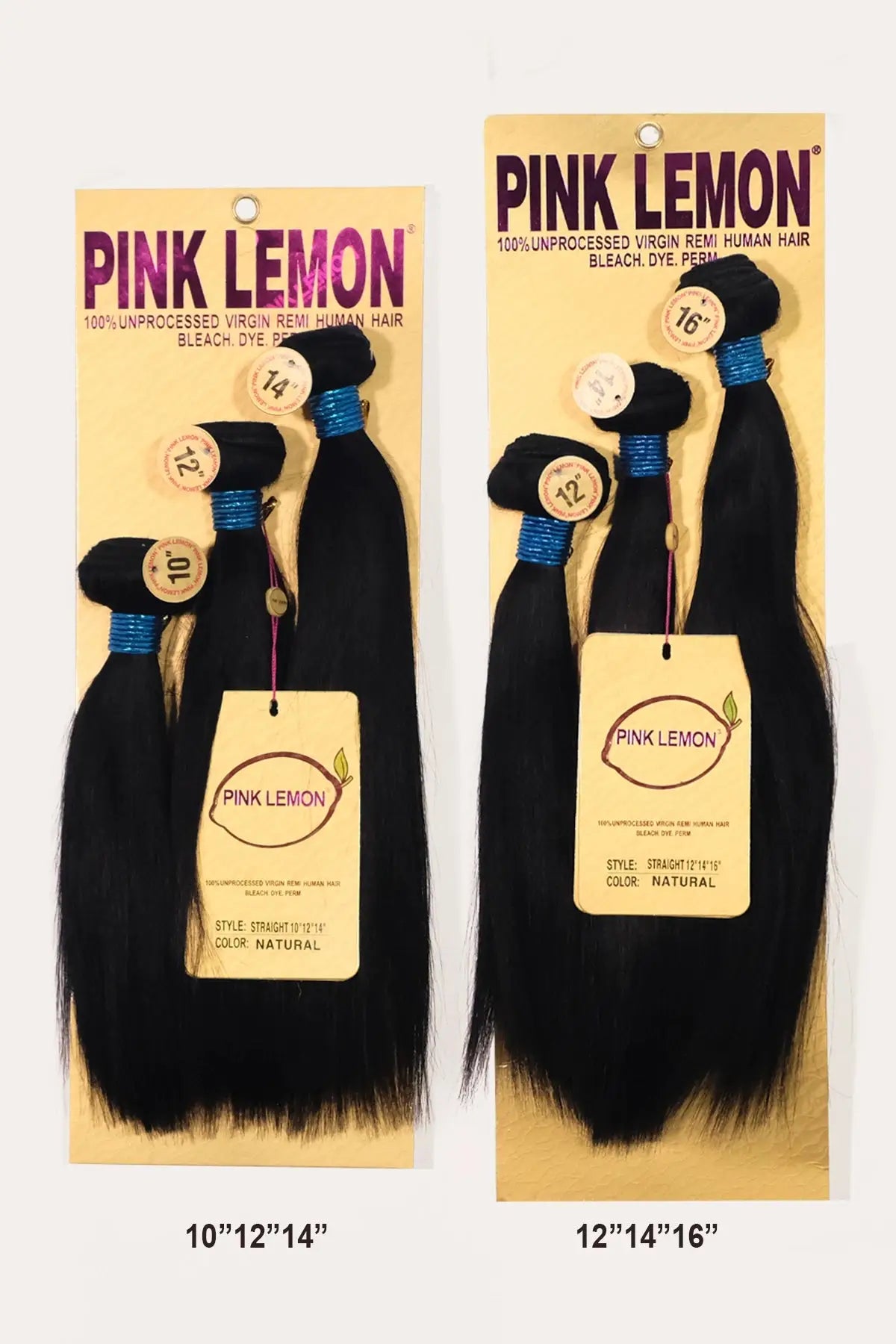 PINK LEMON 15A 100% UNRPOCESSED VIRGIN REMI HUMAN HAIR STRAIGHT PINK LEMON