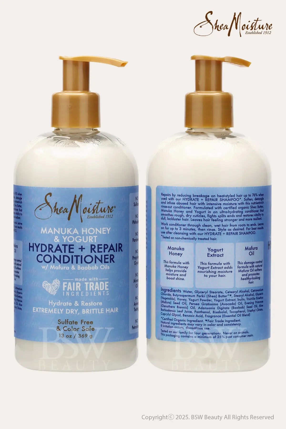SHEA MOISTURE MANUKA HONEY&YOGURT HYDRATE + REPAIR CONDITIONER 13oz - BSW BEAUTY CANADA