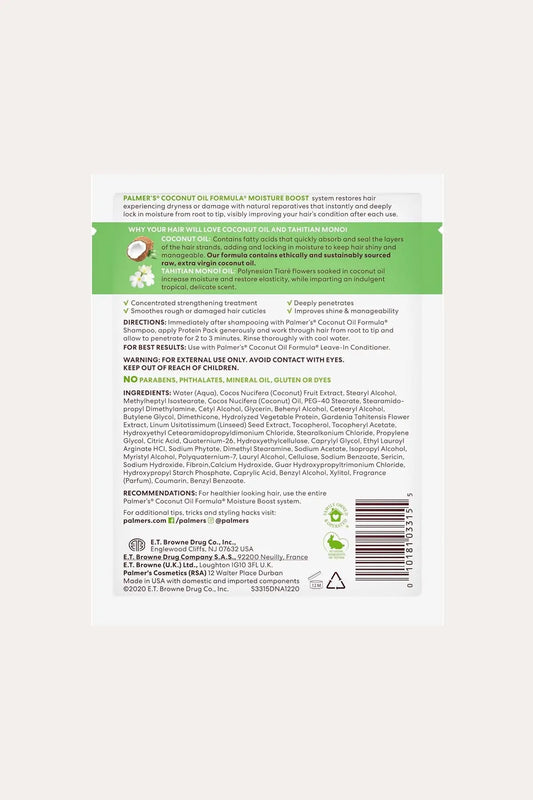 PALMER'S COCONUT OIL DEEP CONDITIONING PROTEIN PACK 2.1oz PALMER'S