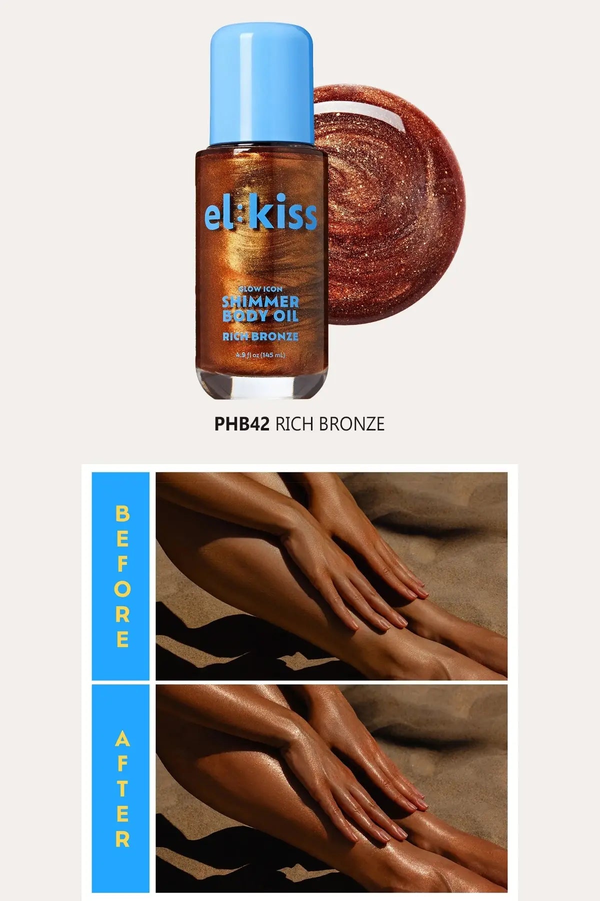 RED EL KISS GLOW ICON SHIMMER HAIR & BODY OIL 3.38oz (4 Shades)