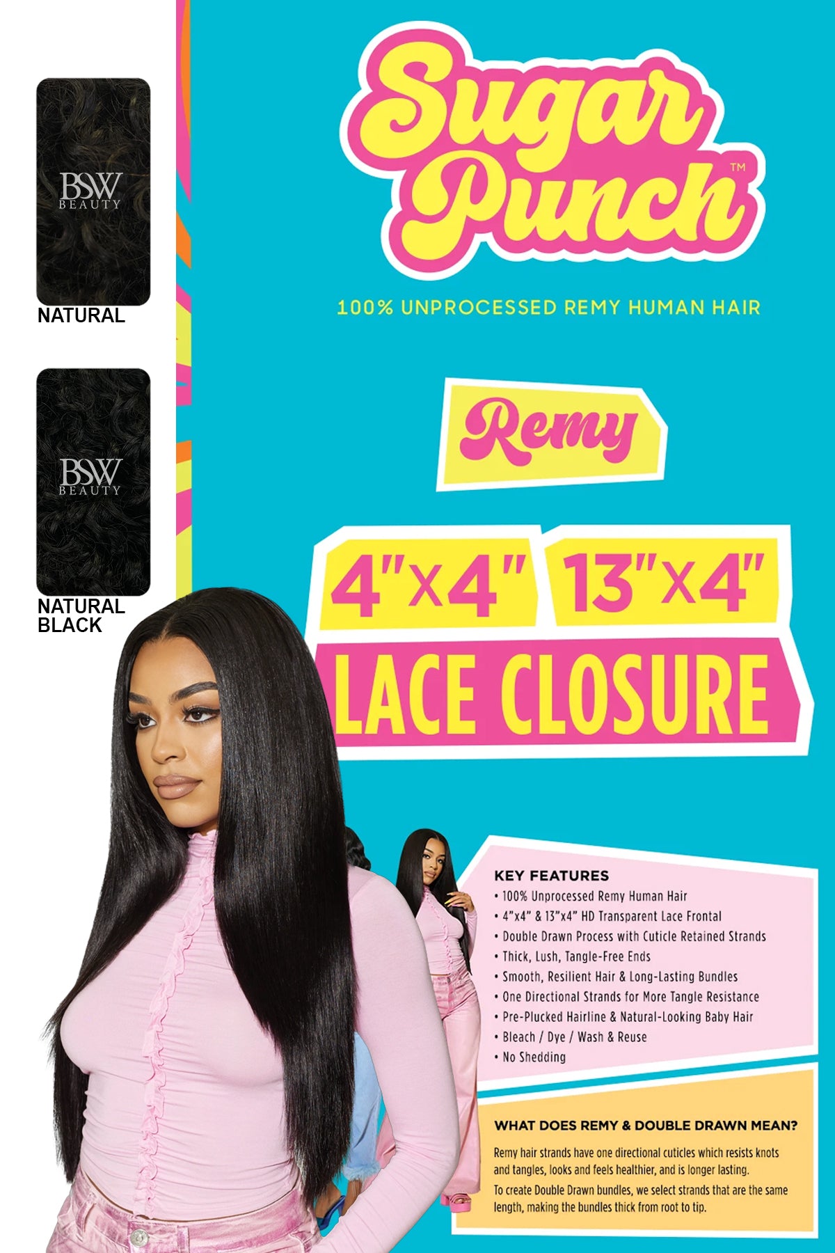 OUTRE SUGAR PUNCH 4X4 LACE CLOSURE - STRAIGHT - BSW BEAUTY CANADA
