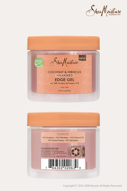 SHEA MOISTURE COCONUT & HIBISCUS + FLAXSEED EDGE GEL 3.5oz - BSW BEAUTY CANADA