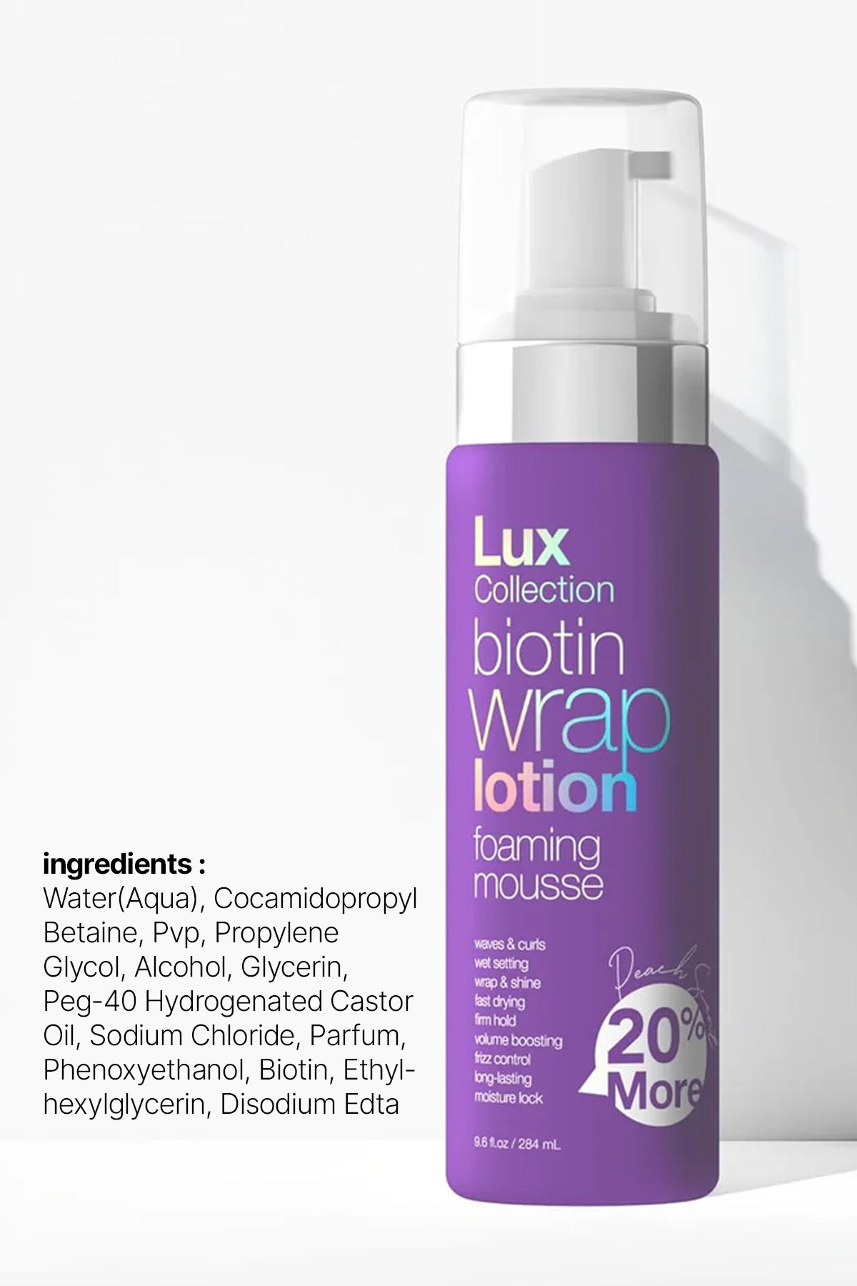 LUX COLLECTION WRAP LOTION FOAMING MOUSSE  - 4 TYPES - BSW BEAUTY CANADA