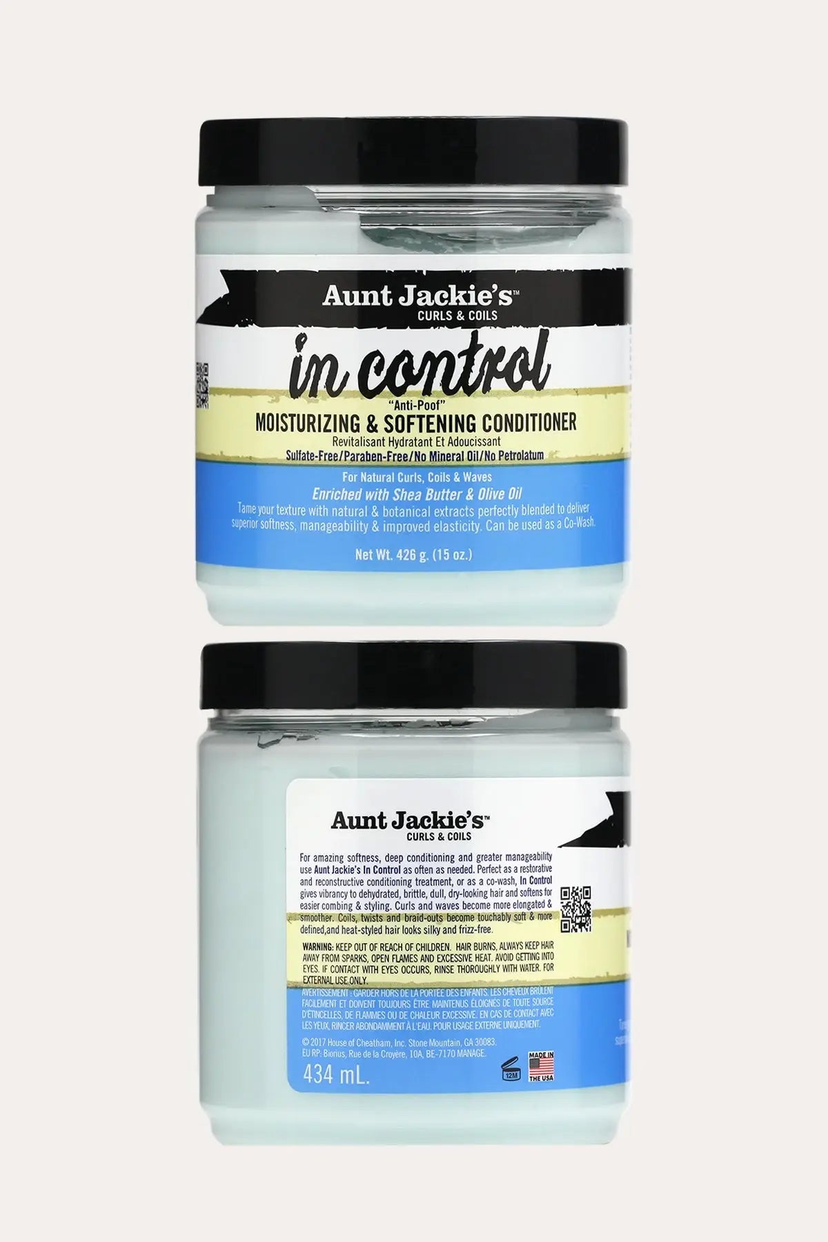 AUNT JACKIES IN CONTROL! MOISTURIZING & SOFTENING CONDITIONER 15oz AUNT JACKIE'S