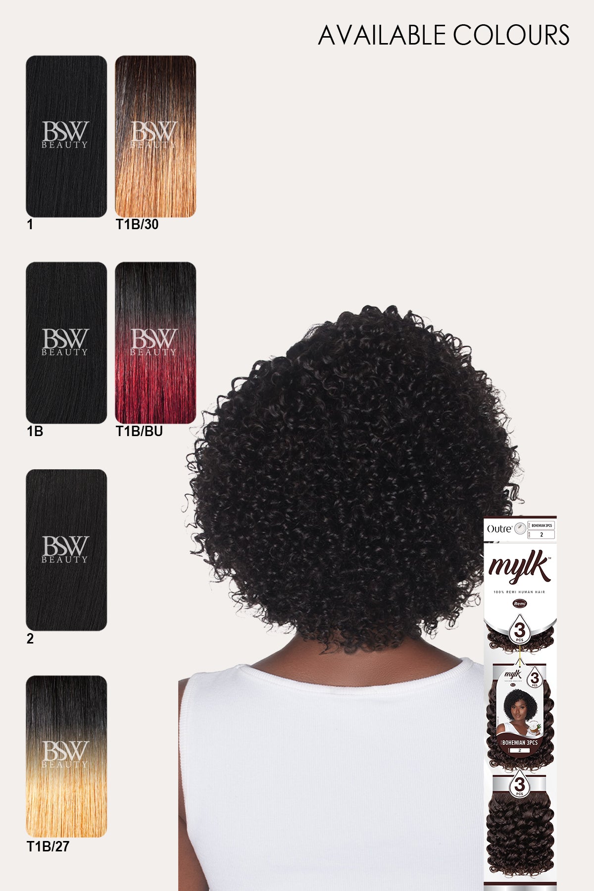 OUTRE 100% REMY HUMAN HAIR MYLK 3PCS - BOHEMIAN - BSW BEAUTY CANADA