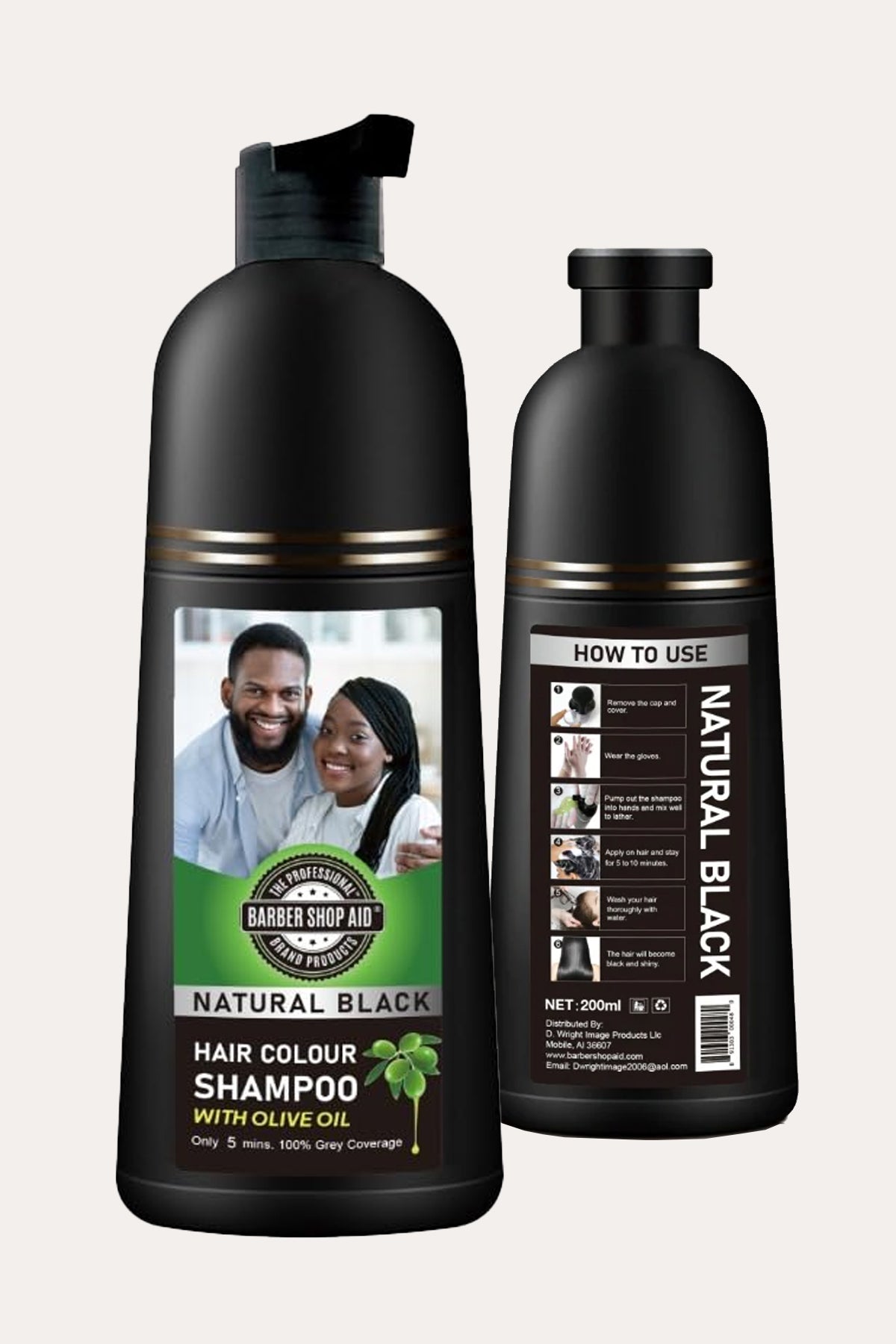 BARBER SHOP AID HAIR COLOR SHAMPOO WITH OLIVE OIL 6oz - BSW BEAUTY CANADA