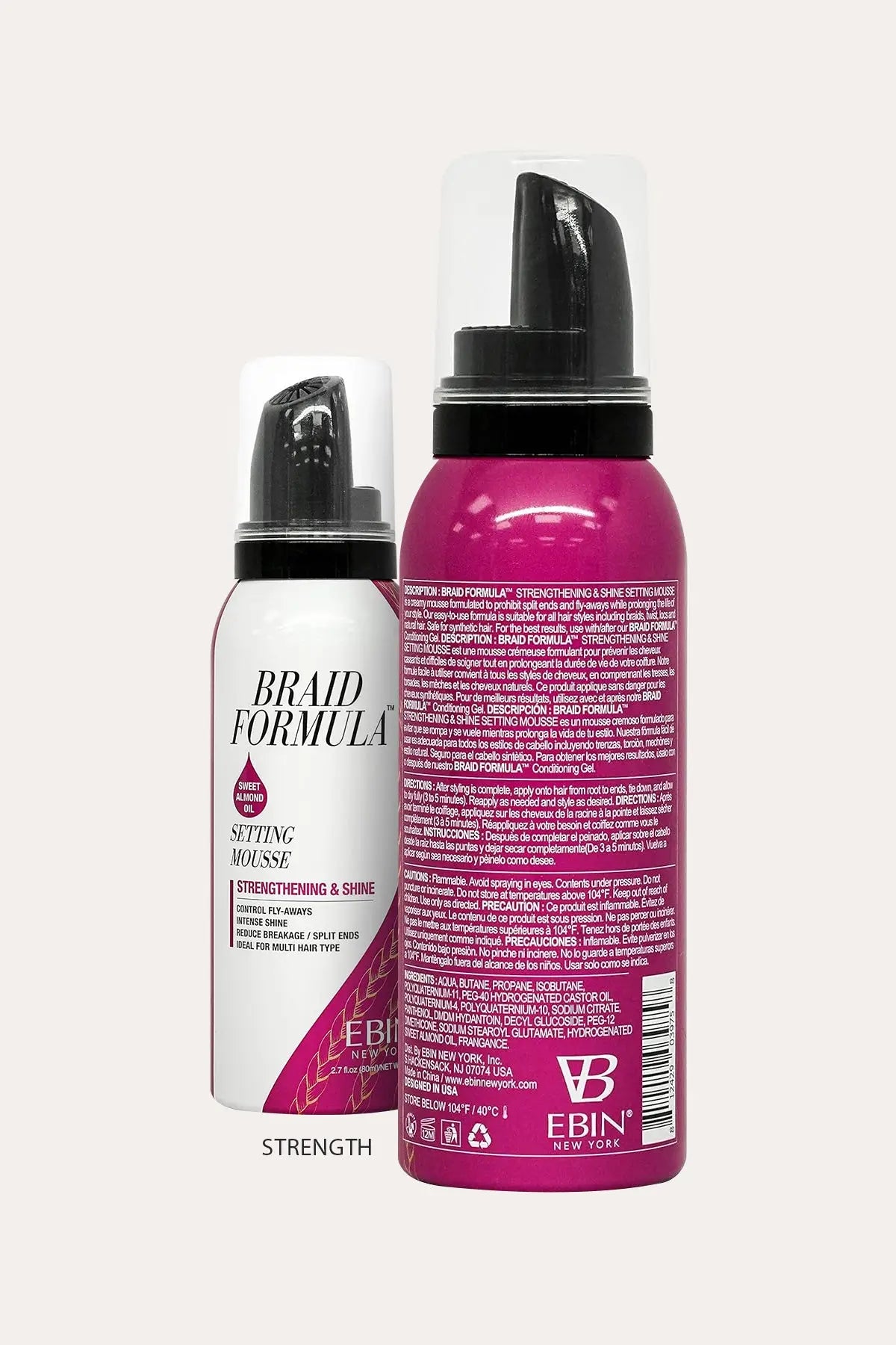 EBIN NEW YORK BRAID FORMULA SETTING MOUSSE 2.7oz - BSW BEAUTY CANADA