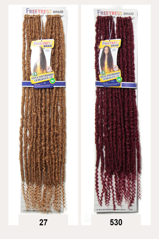 SHAKE N GO FREETRESS CROCHET BRAID 2X - NITA DISTRESSED GORGEOUS LOC 26" - BSW BEAUTY CANADA