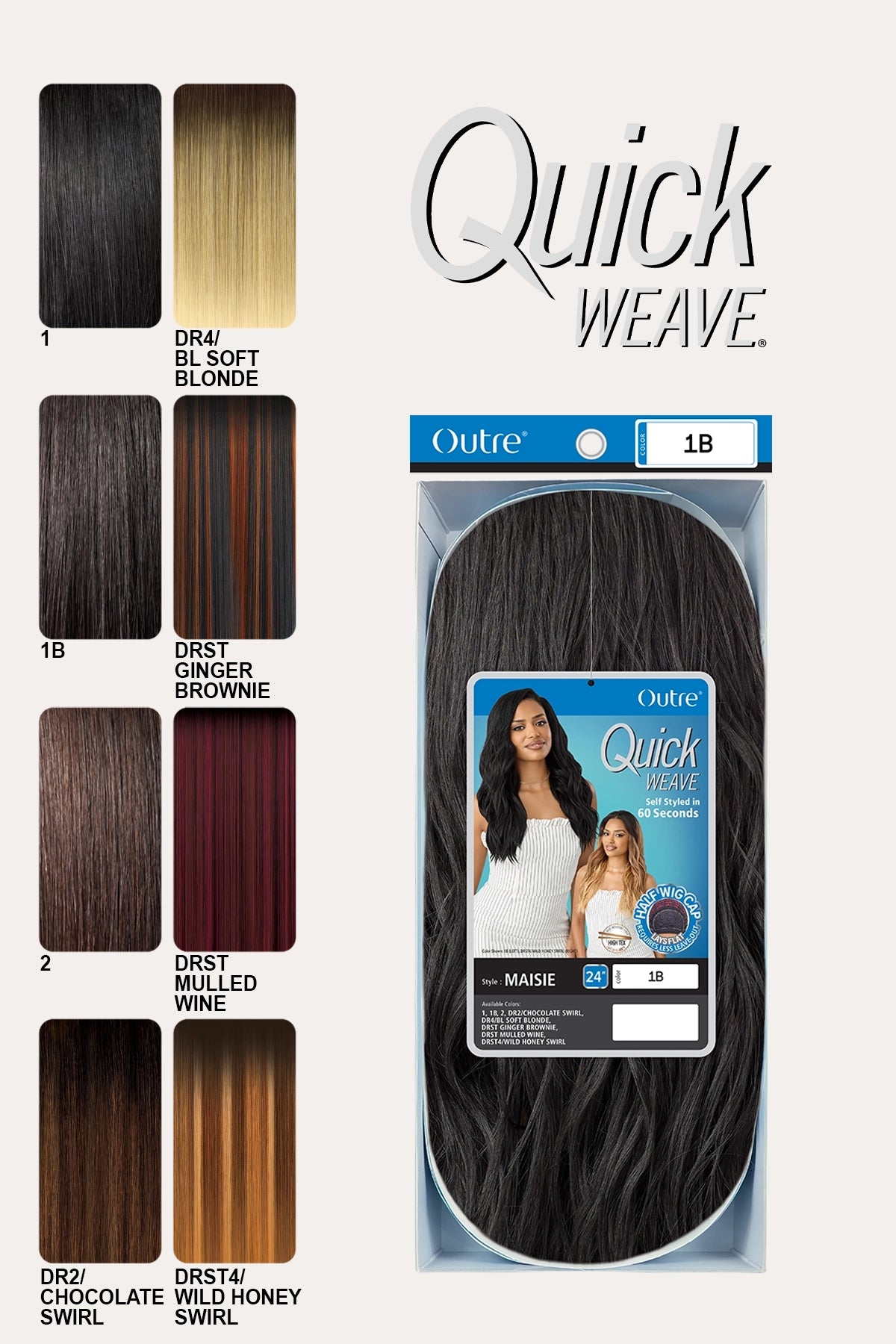 OUTRE QUICK WEAVE HALF WIG - MAISIE 24"