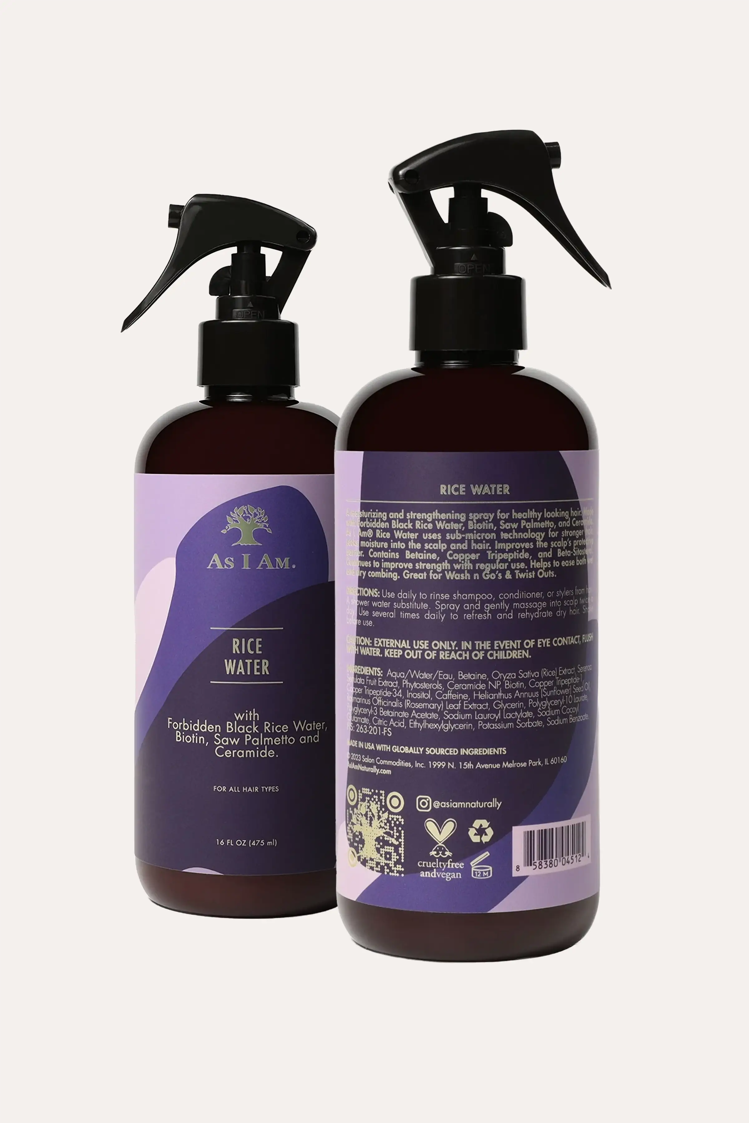 AS I AM VAPORISATEUR À L'EAU DE RIZ 16oz