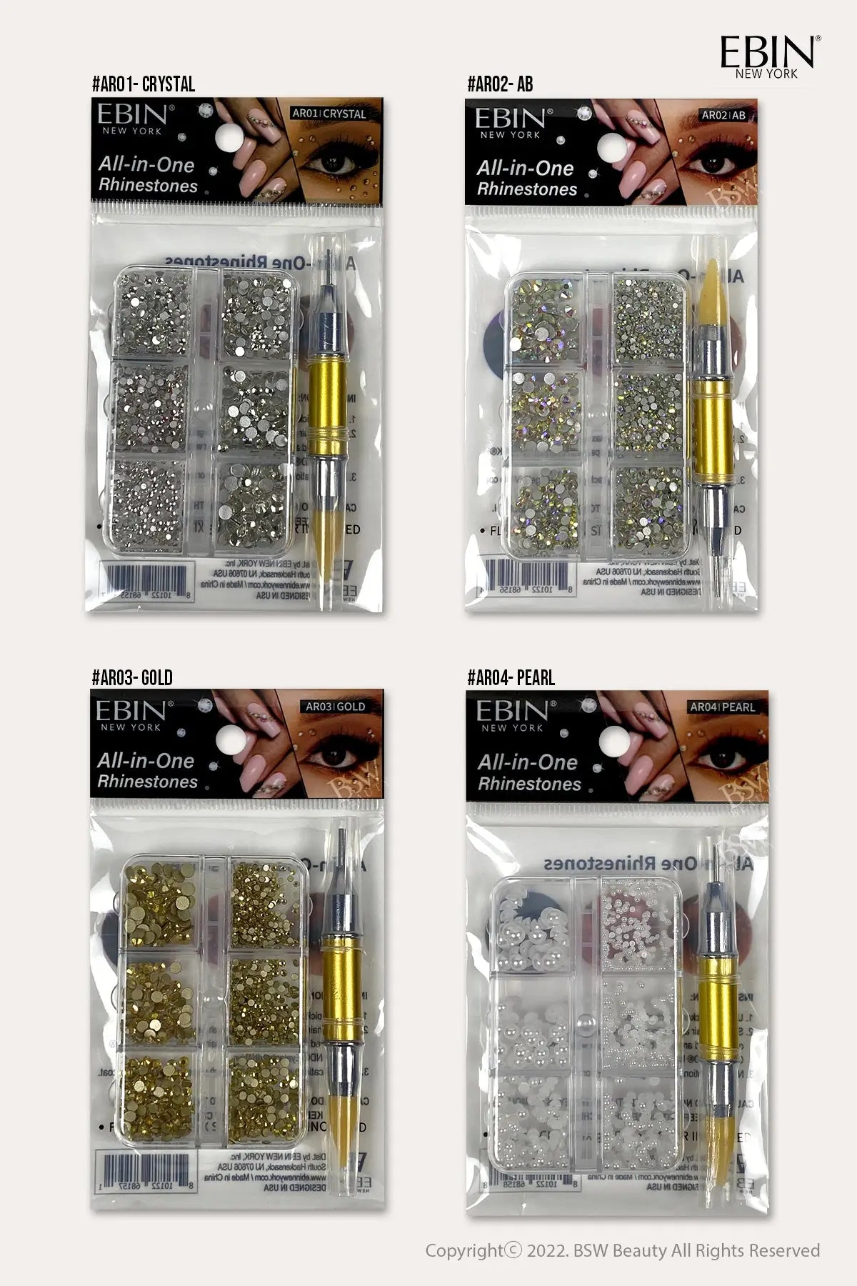 EBIN NEW YORK ALL-IN-ONE RHINESTONES [6 STYLES] - BSW BEAUTY CANADA