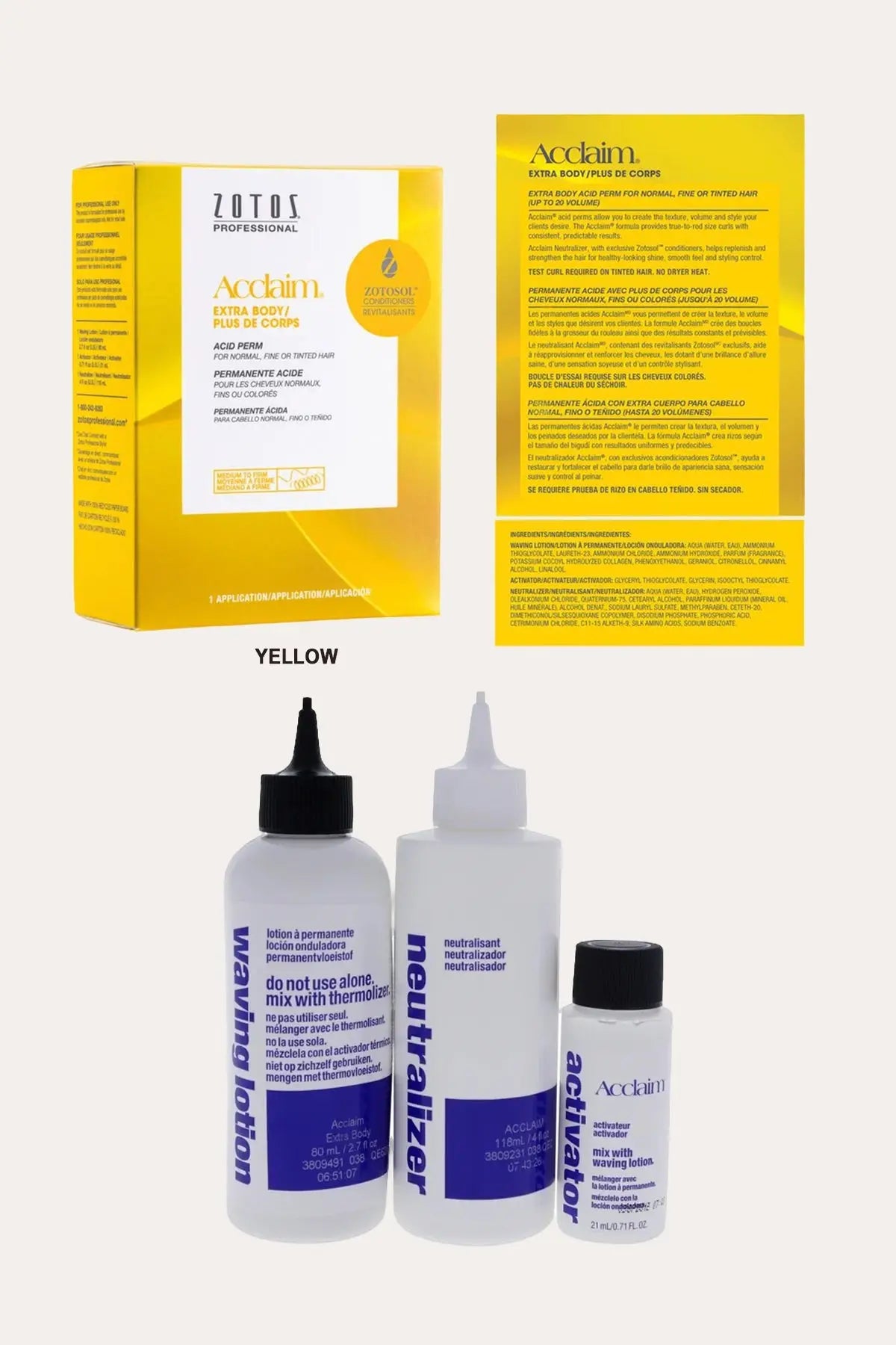 ZOTOS ACCLAIM EXTRA BODY ACID PERMANENT ZOTOS