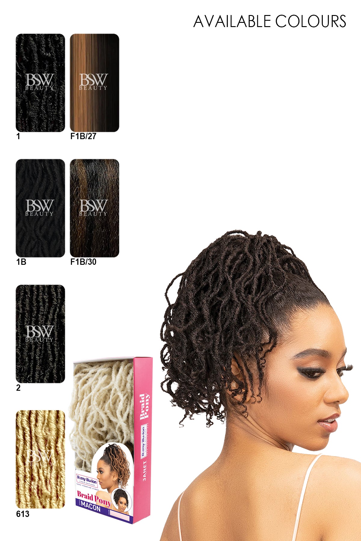 JANET REMY ILLUSION 100% PREMIUM FIBER BRAID PONY - MACON