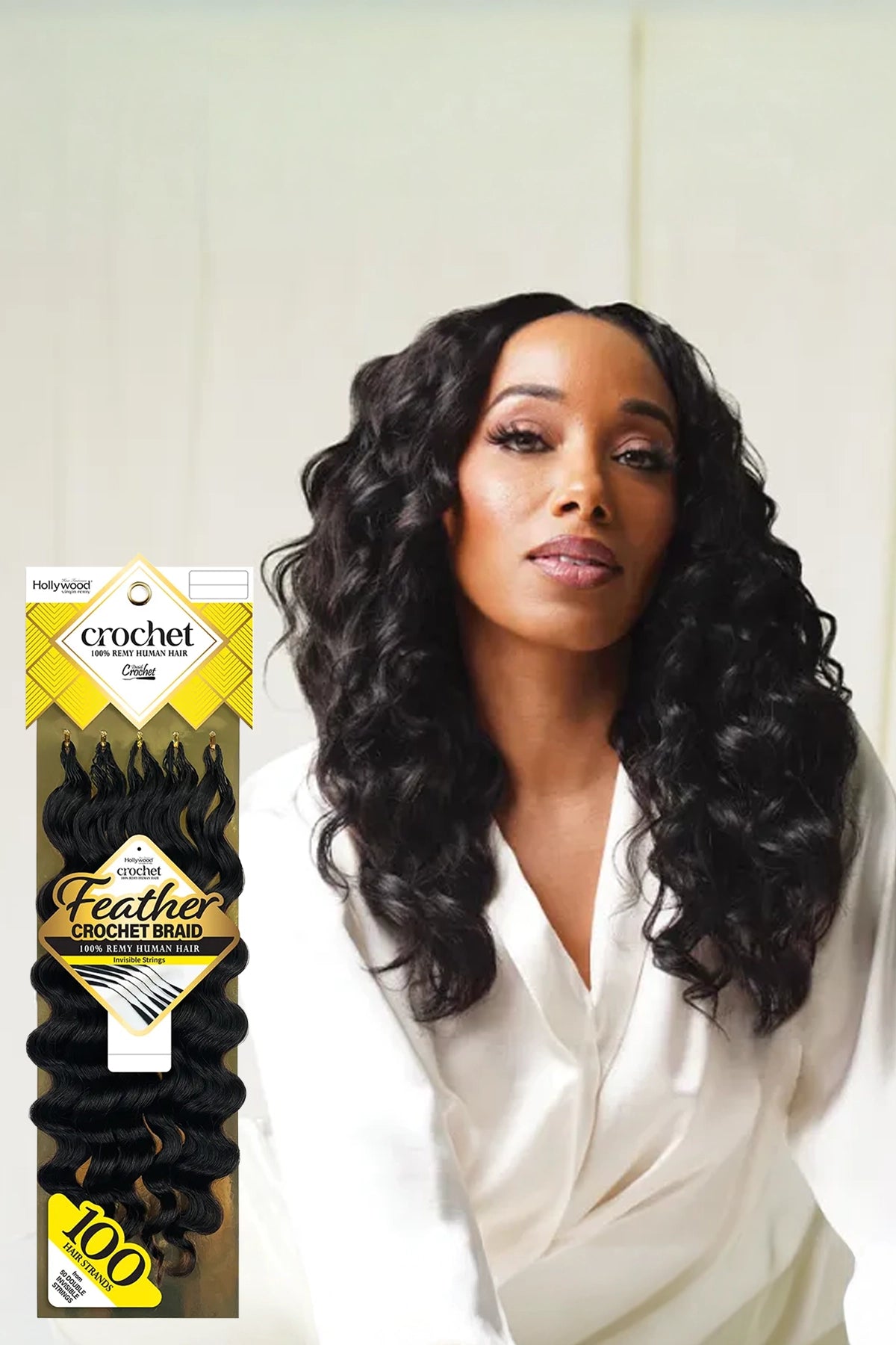ZURY FEATHER CROCHET BRAID 100% HUMAN HAIR HOLLYWOOD - OCEAN 18