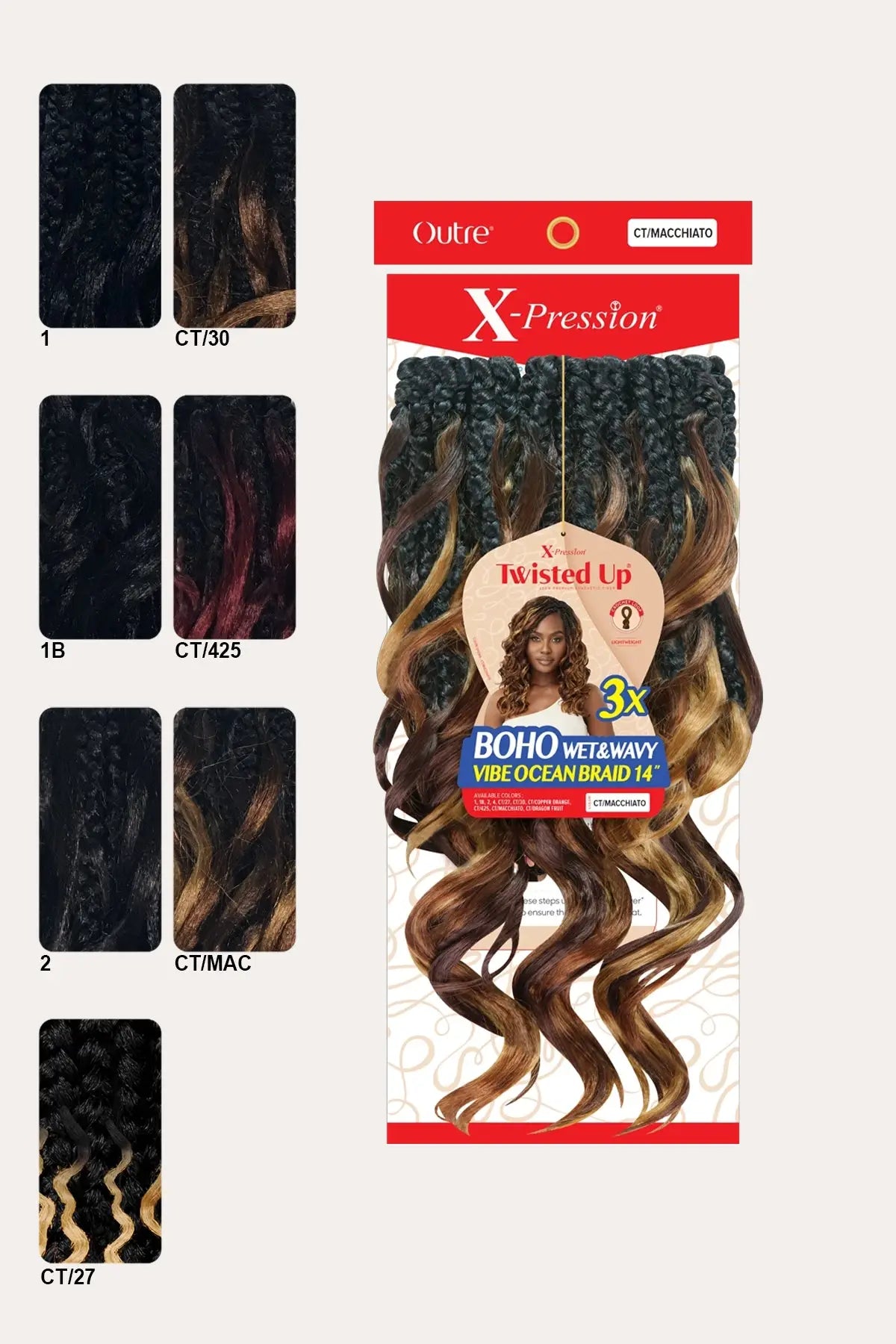 OUTRE X-PRESSION TWISTED UP 3X BOHO WET&WAVY  - VIBE OCEAN 14" OUTRE