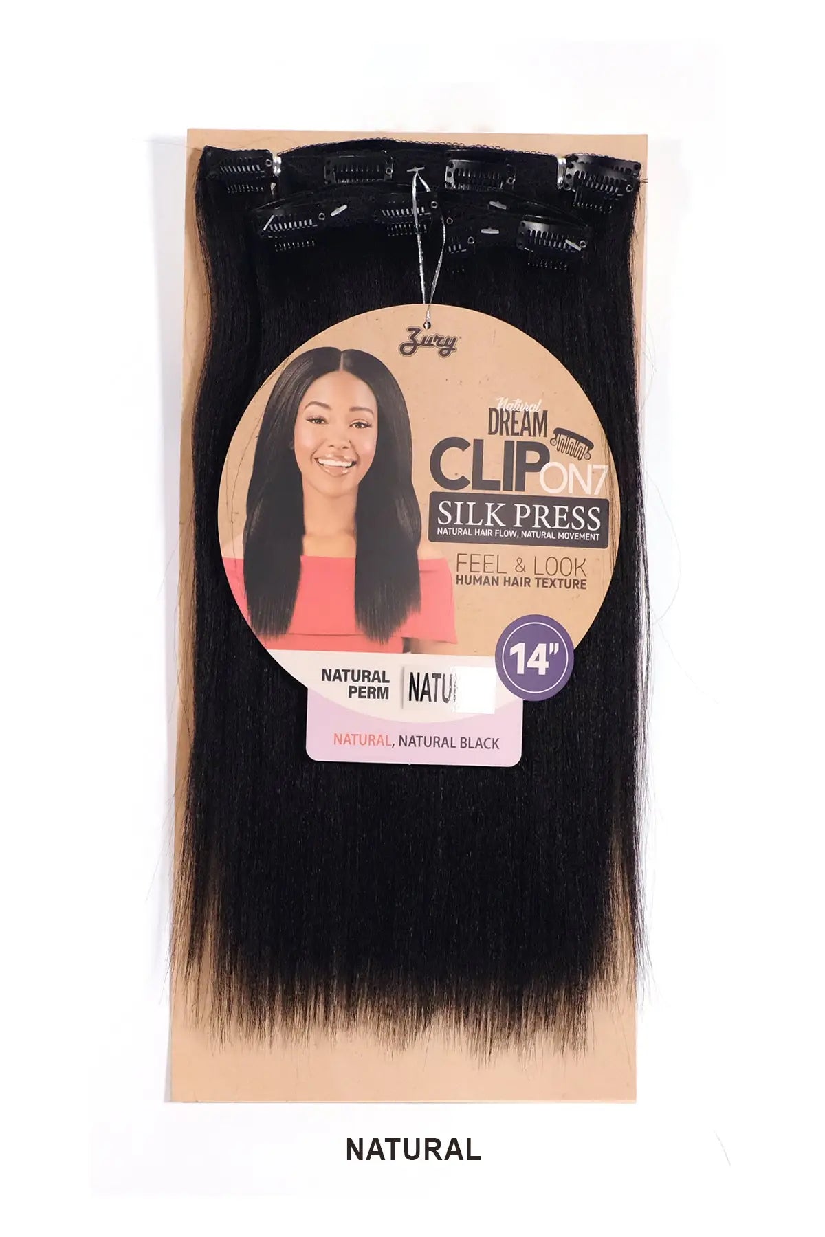ZURY NATURAL DREAM CLIP ON 7PCS - NATURAL PERM 14" ZURY