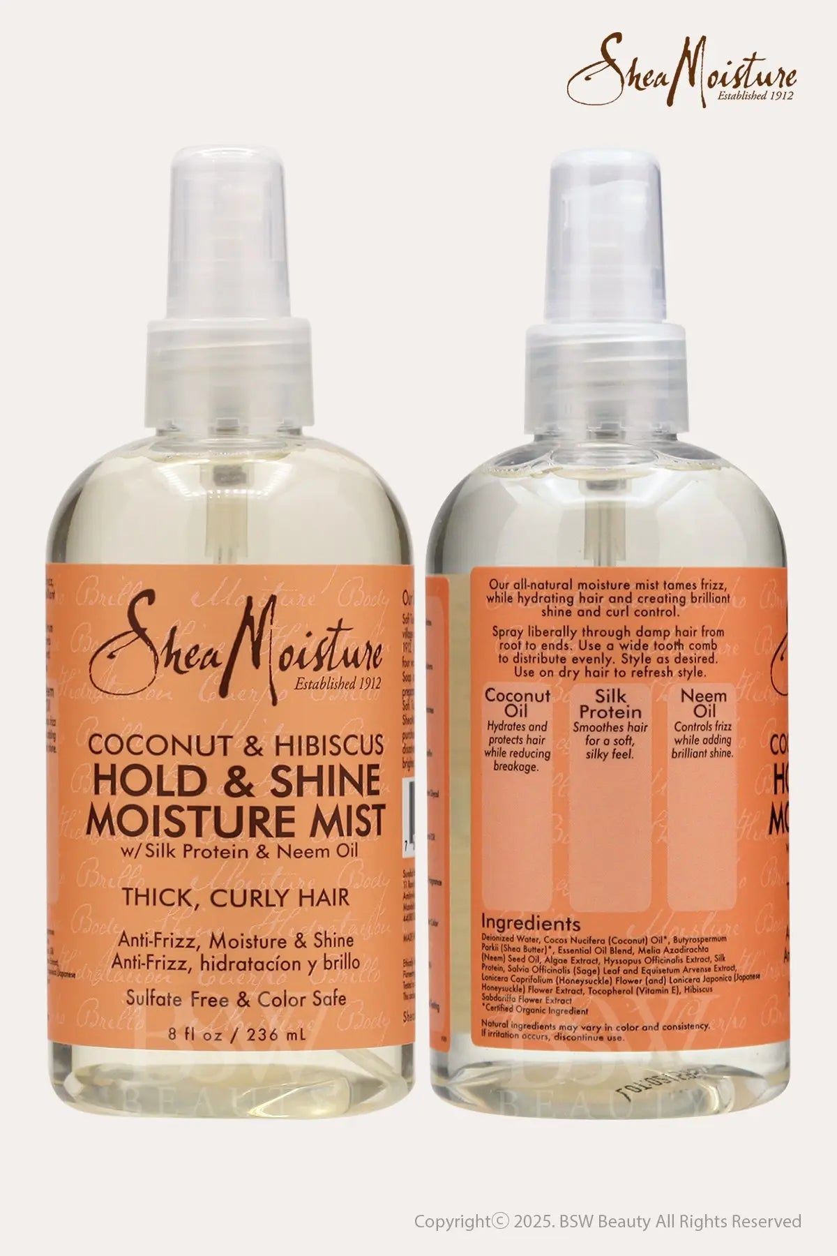 SHEA MOISTURE COCONUT & HIBISCUS HOLD & SHINE MOISTURE MIST 8oz - BSW BEAUTY CANADA