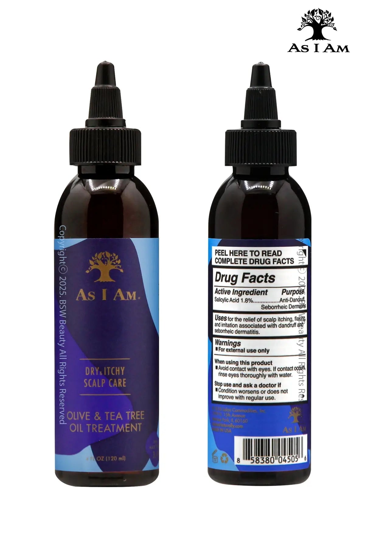 AS I AM DRY & ITCHY SCALP CARE OLIVE & TEA TREE OIL TREATMENT 4oz - BSW BEAUTY CANADA