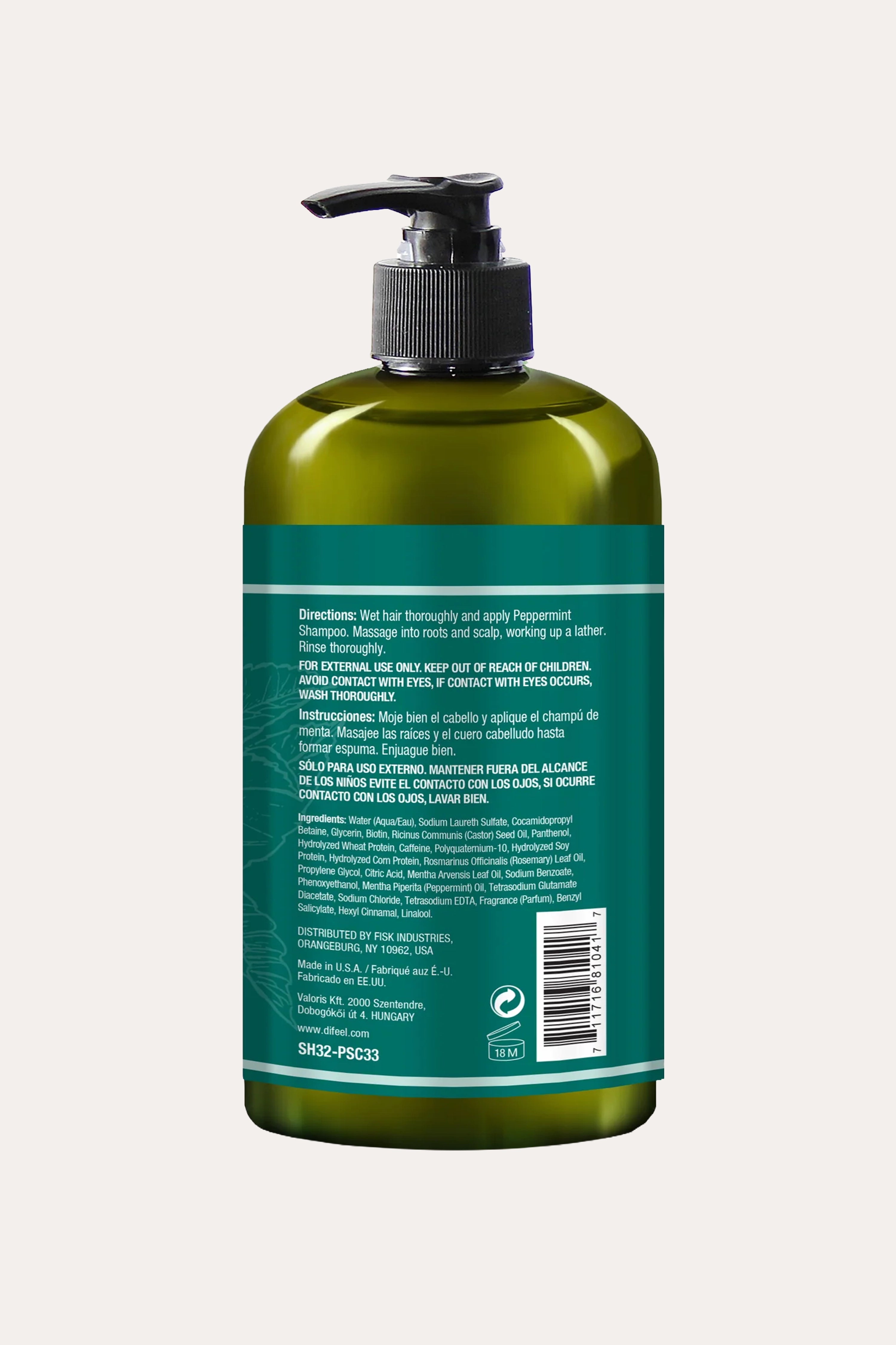 !SHAMPOOING DE SOIN DU CUIR CHEVELU À LA MENTHE POIVRÉE DIFEEL 355ml