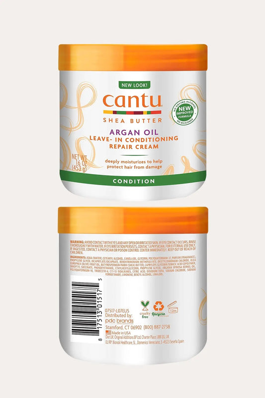 CANTU ARGAN OIL LEAVE IN CONDITIONING REPAIR CREAM 16oz CANTU