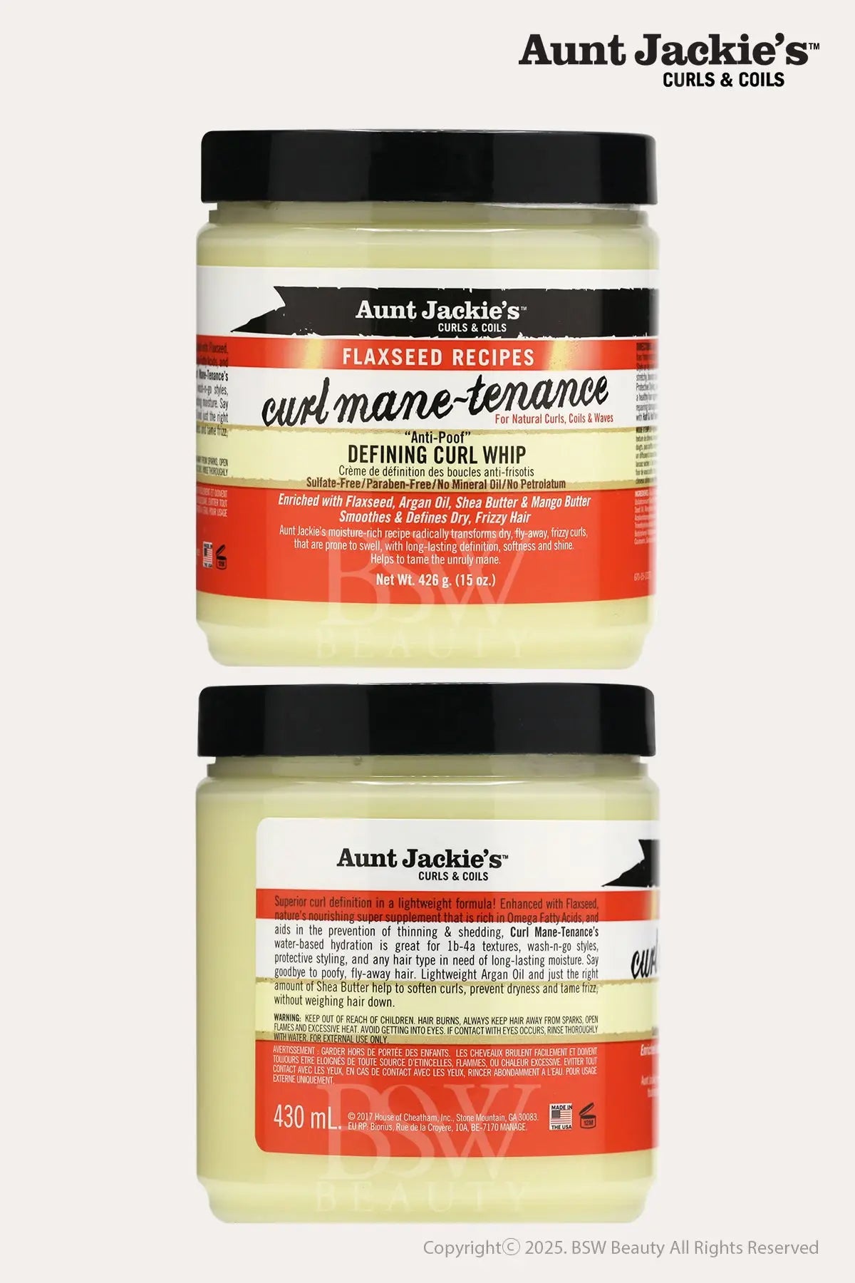 AUNT JACKIES CURL MANE-TENANCE DEFINING CURL WHIP 15oz - BSW BEAUTY CANADA