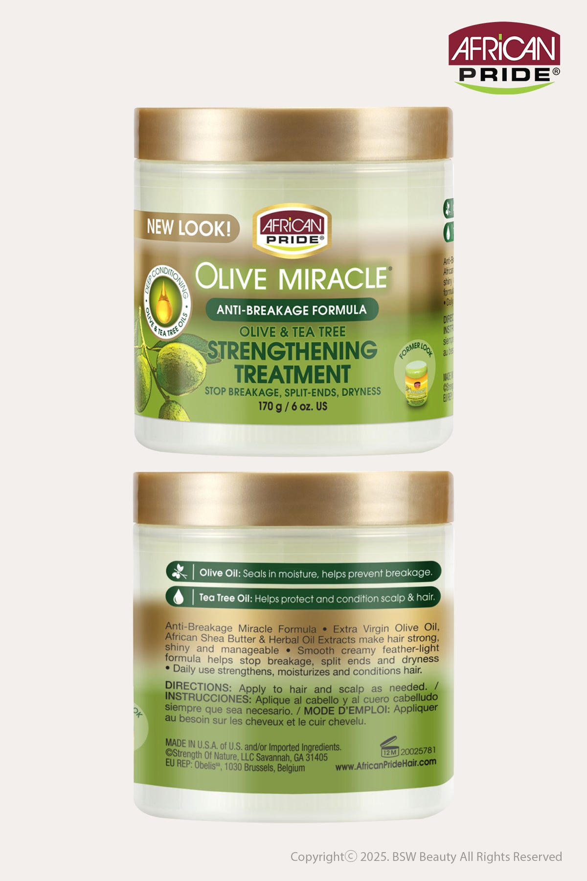 AFRICAN PRIDE OLIVE MIRACLE STRENGTHEN TREATMENT 6oz - BSW BEAUTY CANADA
