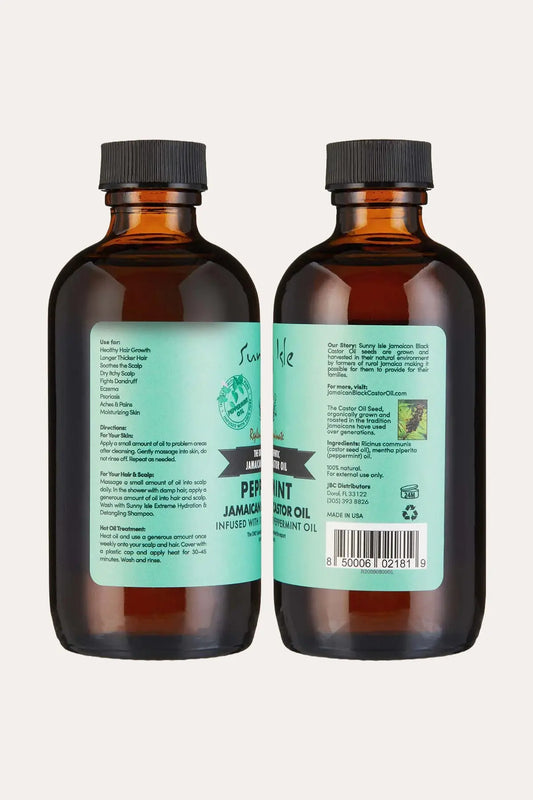 SUNNY ISLE PEPPERMINT JAMAICAN BLACK CASTOR OIL 4oz SUNNY ISLE
