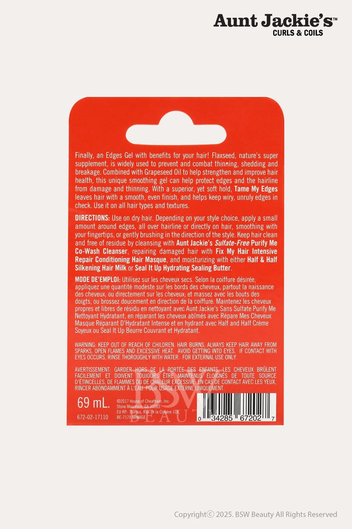 AUNT JACKIES TAME MY EDGES SMOOTHING GEL 2.5oz - BSW BEAUTY CANADA