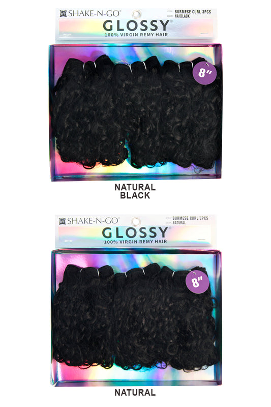 SHAKE N GO GLOSSY 100% VIRGIN REMY HAIR WEAVE - BURMESE CURL 3PCS - BSW BEAUTY CANADA
