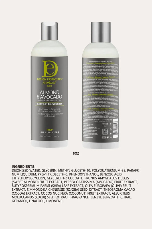 DESIGN ESSENTIALS ALMOND & AVOCADO DETANGLING LEAVE-IN CONDITIONER DESIGN ESSENTIALS