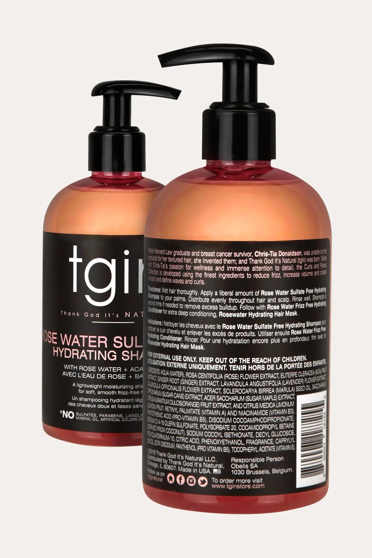 TGIN ROSE WATER SULFATE FREE HYDRATING SHAMPOO 13oz - BSW BEAUTY CANADA
