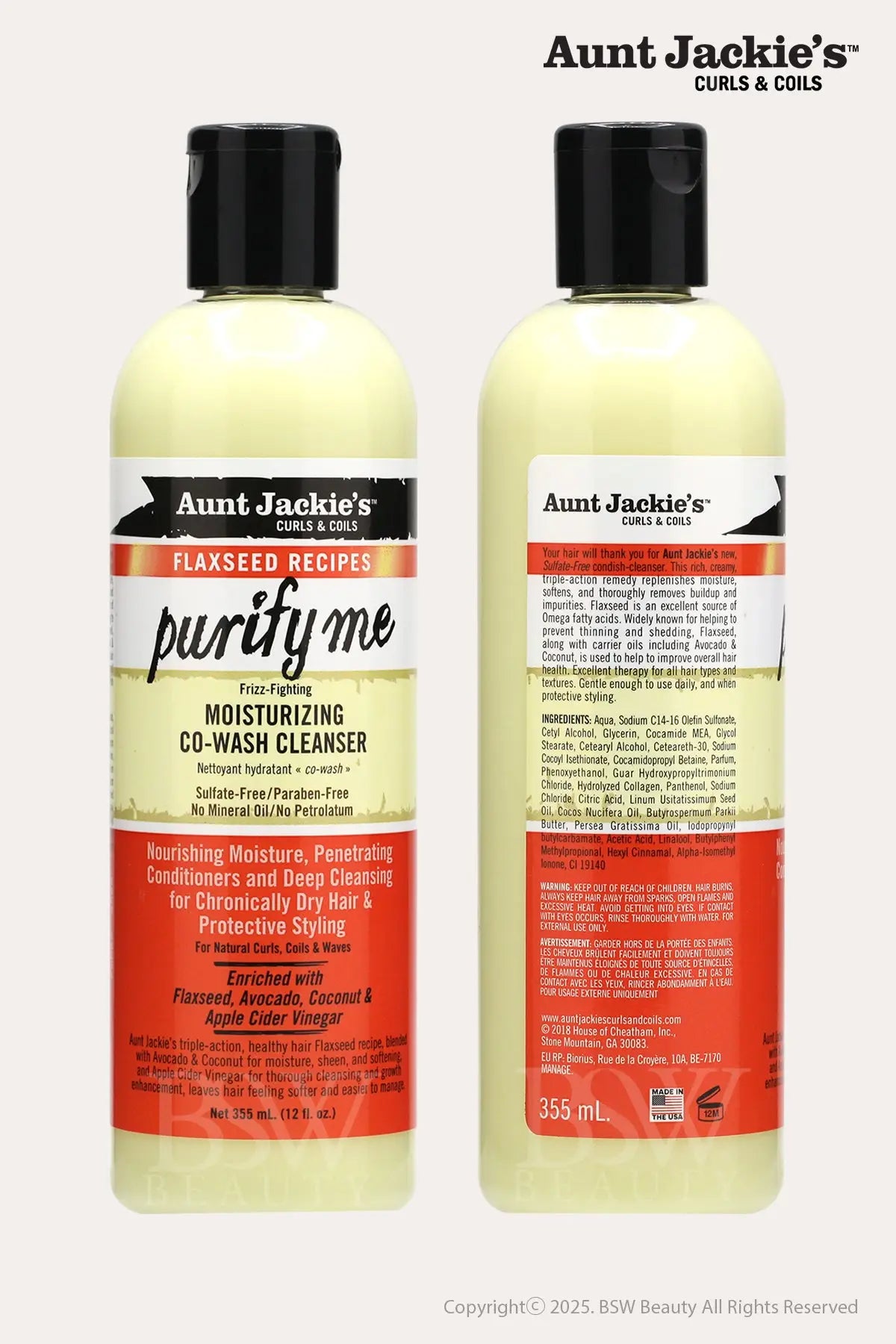 AUNT JACKIES PURIFY ME MOISTURIZING CO-WASH CLEANSER 12oz - BSW BEAUTY CANADA