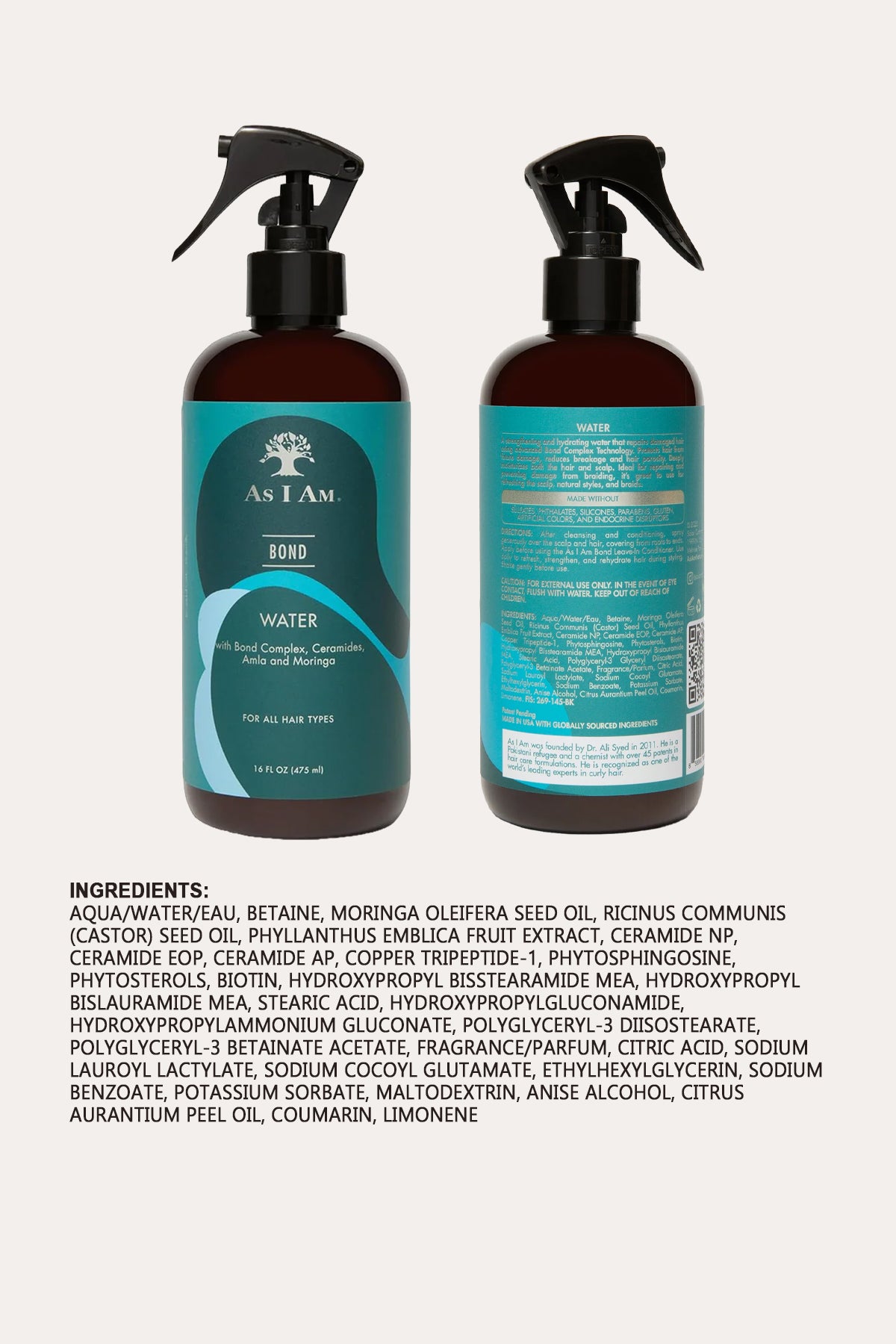 AS I AM BOND WATER 16oz