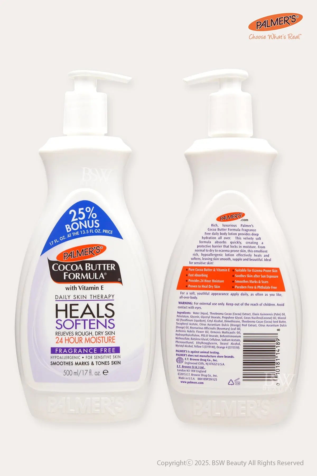 PALMER'S COCOA BUTTER FORMULA DAILY SKIN THERAPY HEALS SOFTENS LOTION [FRAGRANCE FREE] 13.5oz - BSW BEAUTY CANADA