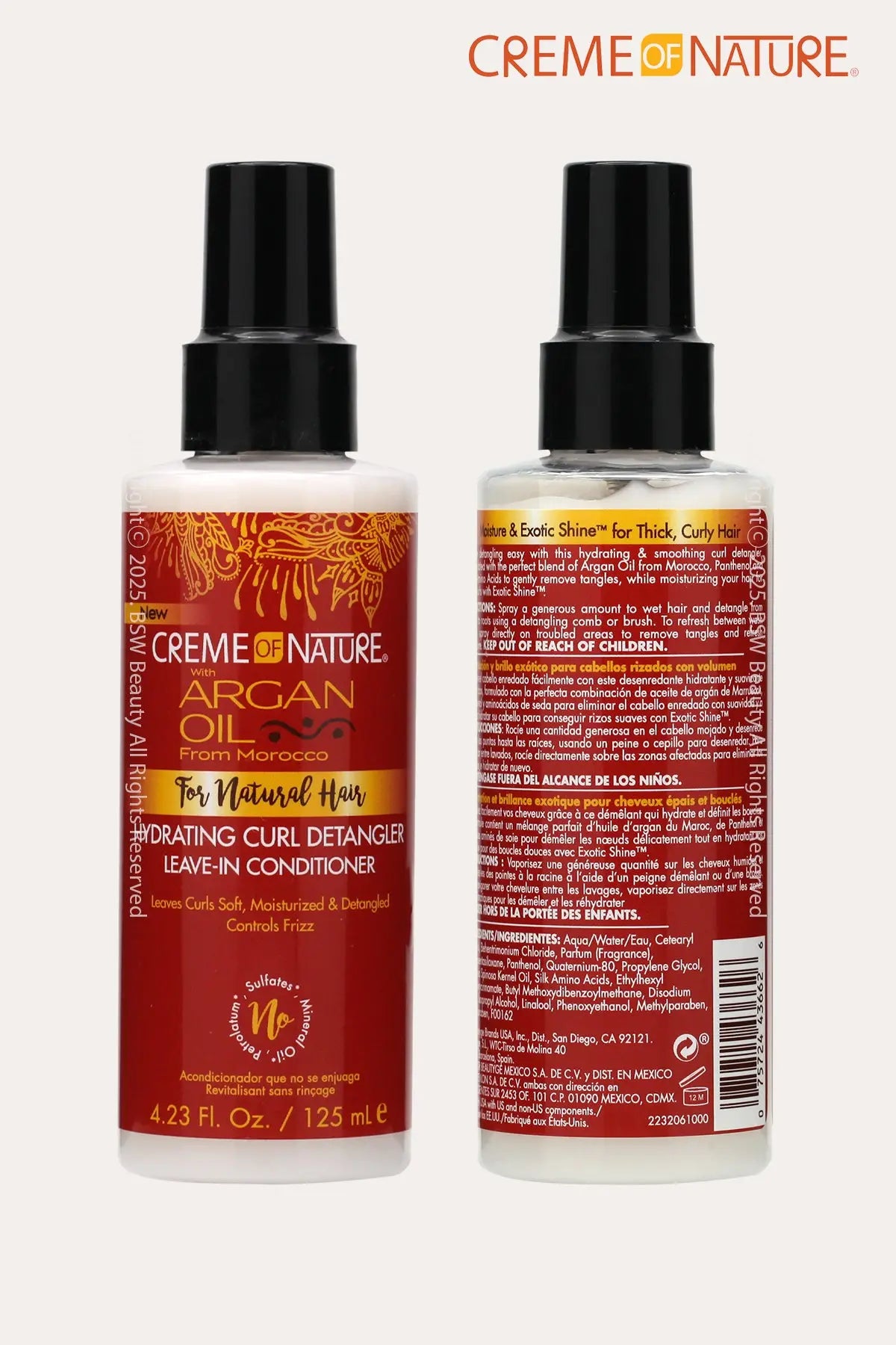 CREME OF NATURE ARGAN OIL HYDRATING CURL DETANGER LEAVE-IN CONDITIONER 4.23oz - BSW BEAUTY CANADA