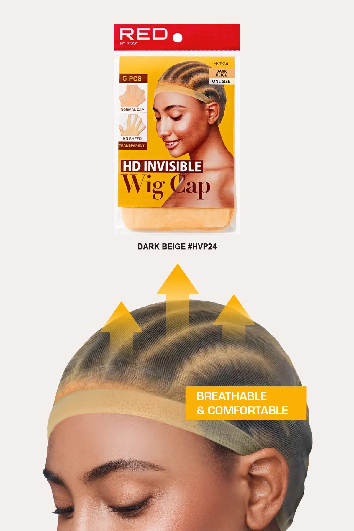 RED BY KISS HD INVISIBLE WIG CAP 5PCS