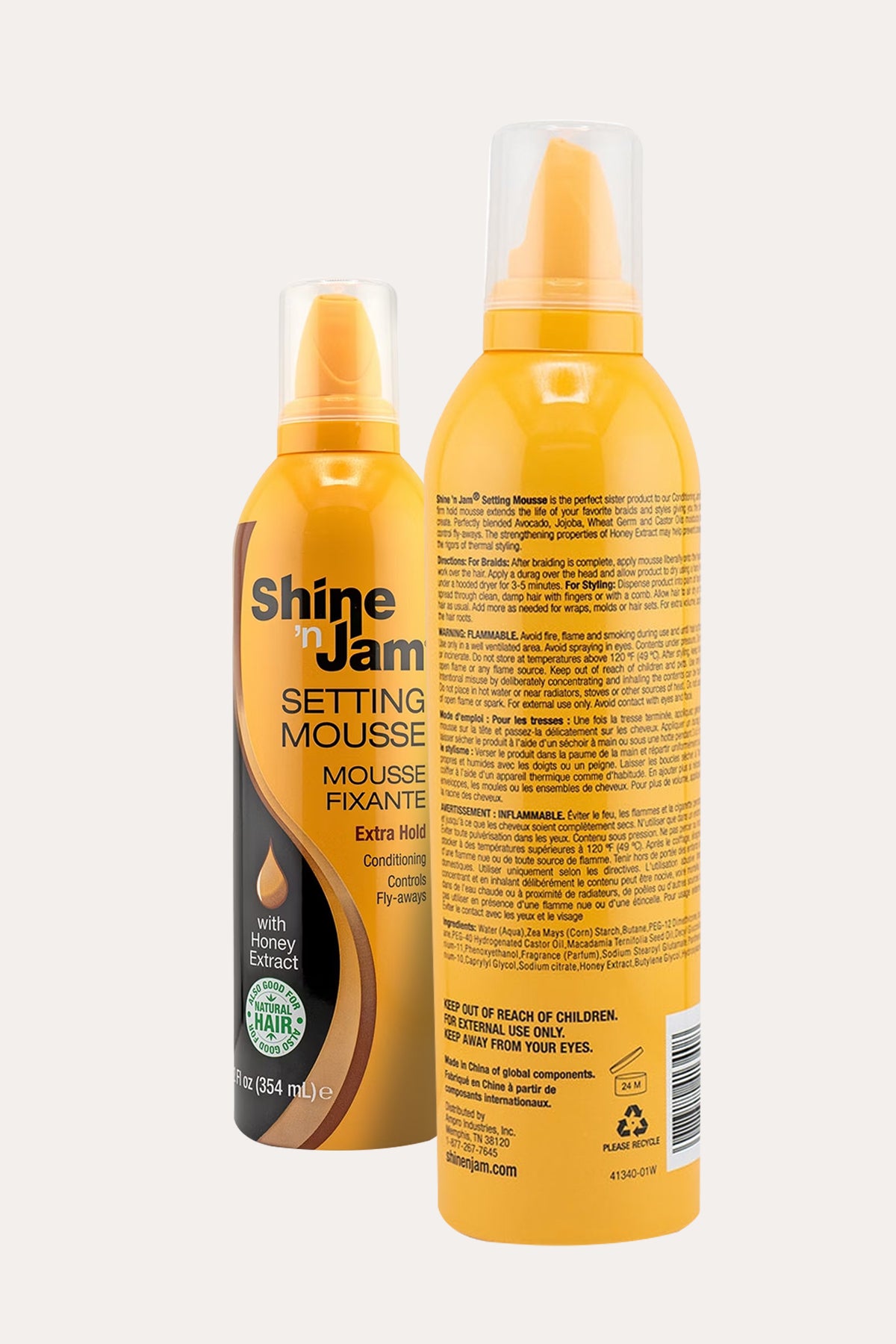 AMPRO SHINE N JAM EXTRA HOLD SETTING MOUSSE 12oz - BSW BEAUTY CANADA