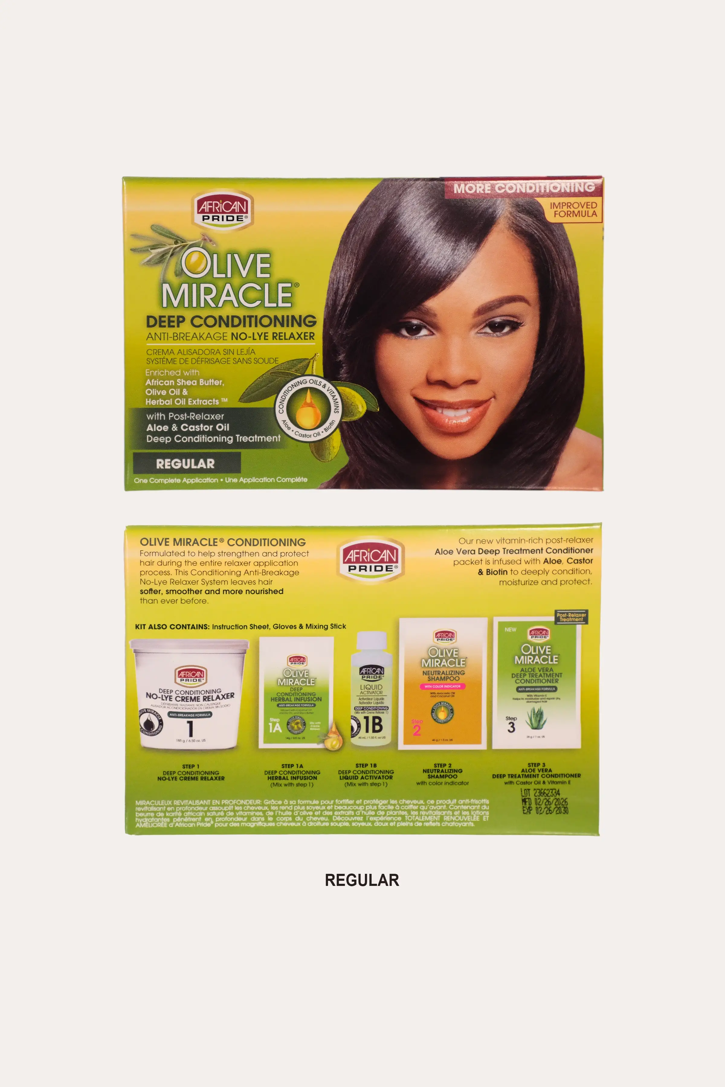 AFRICAN PRIDE OLIVE MIRACLE RELAXER KIT [REGULAR / SUPER] AFRICAN PRIDE