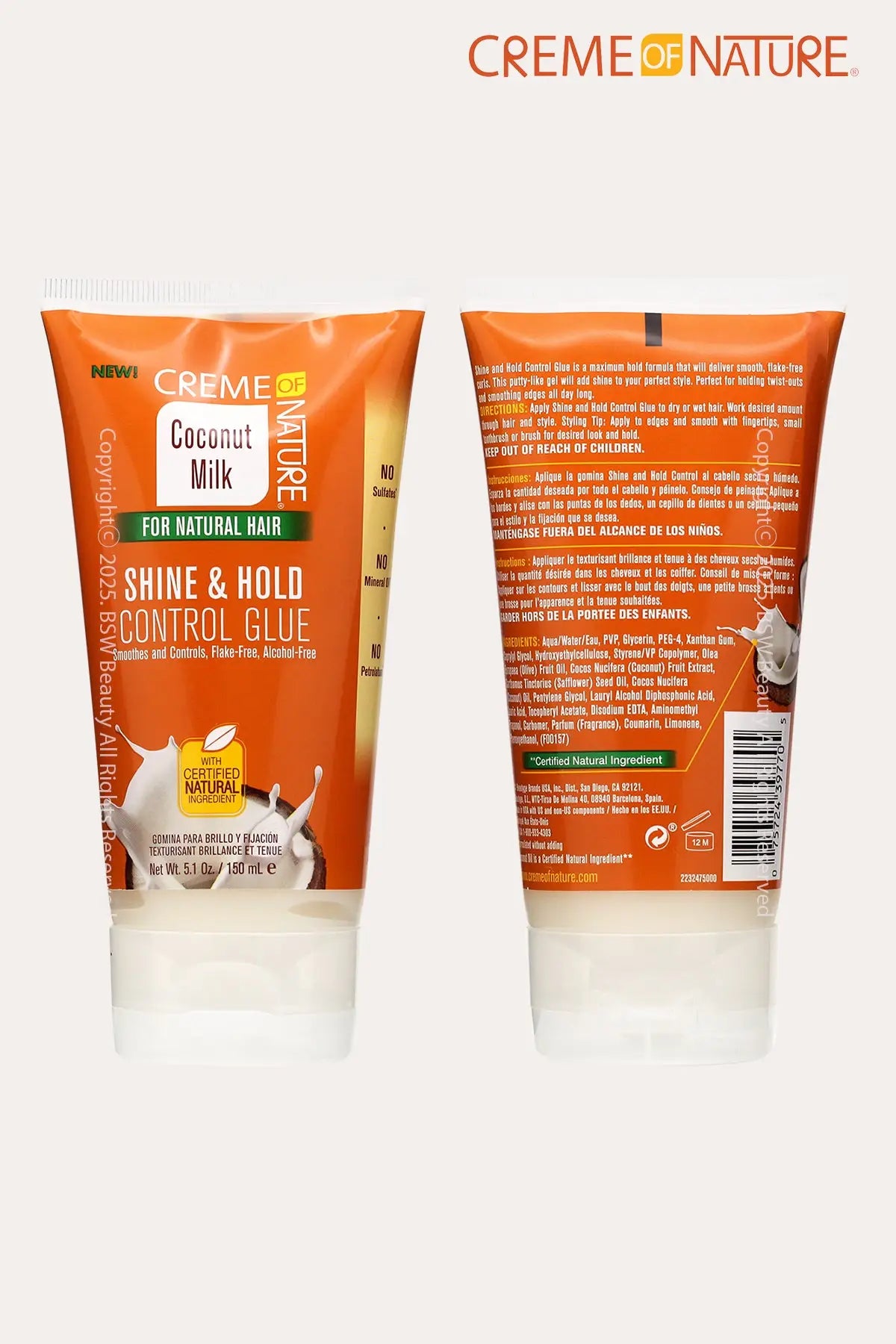 CREME OF NATURE COCONUT MILK SHINE & HOLD CONTROL GLUE 5.1oz - BSW BEAUTY CANADA