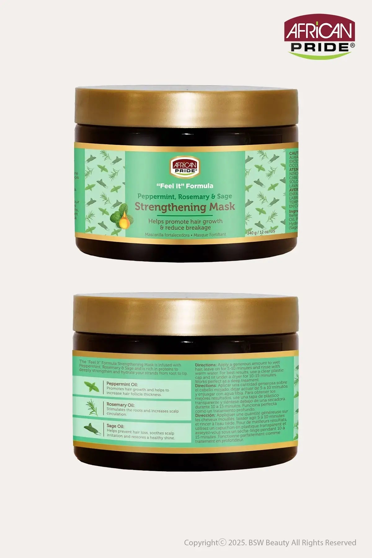 AFRICAN PRIDE FEEL IT FORMULA STRENGTHENING MASK HAIR TREATMENT 12oz - BSW BEAUTY CANADA