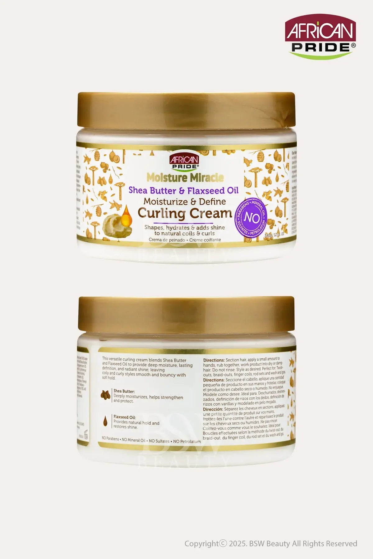 AFRICAN PRIDE MOISTURE MIRACLE MOISTURIZE & DEFINE CURLING CREAM 12oz - BSW BEAUTY CANADA