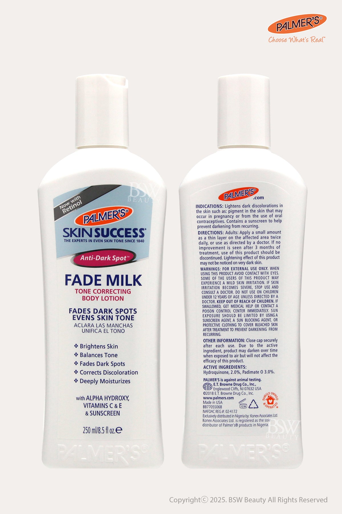 PALMER'S SKIN SUCCESS ANTI-DARK SPOT FADE MILK 8.5OZ - BSW BEAUTY CANADA
