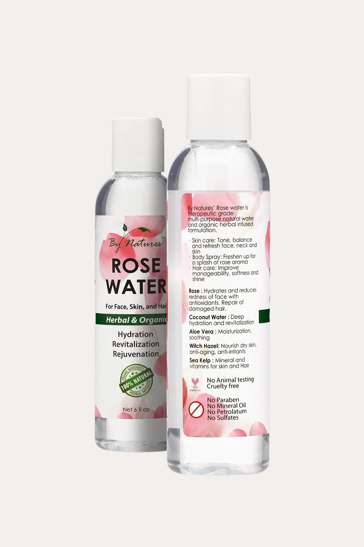 BY NATURES ROSE WATER FOR FACE,SKIN, AND HAIR 6oz - BSW BEAUTY CANADA