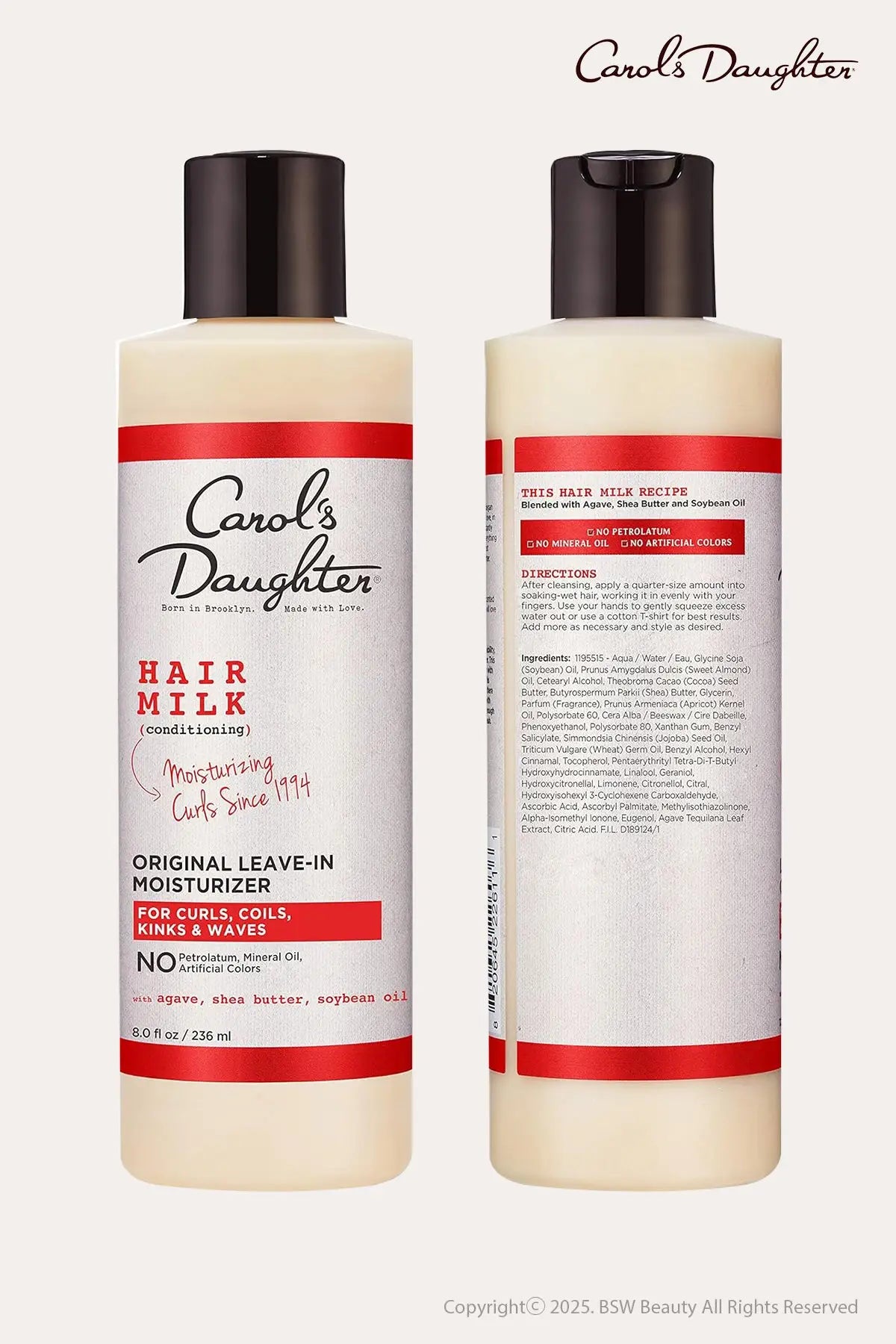 CAROLS DAUGHTER HAIR MILK NOURISHING & CONDITIONING ORIGINAL LEAVE - IN MOISTURIZER 8oz - BSW BEAUTY CANADA