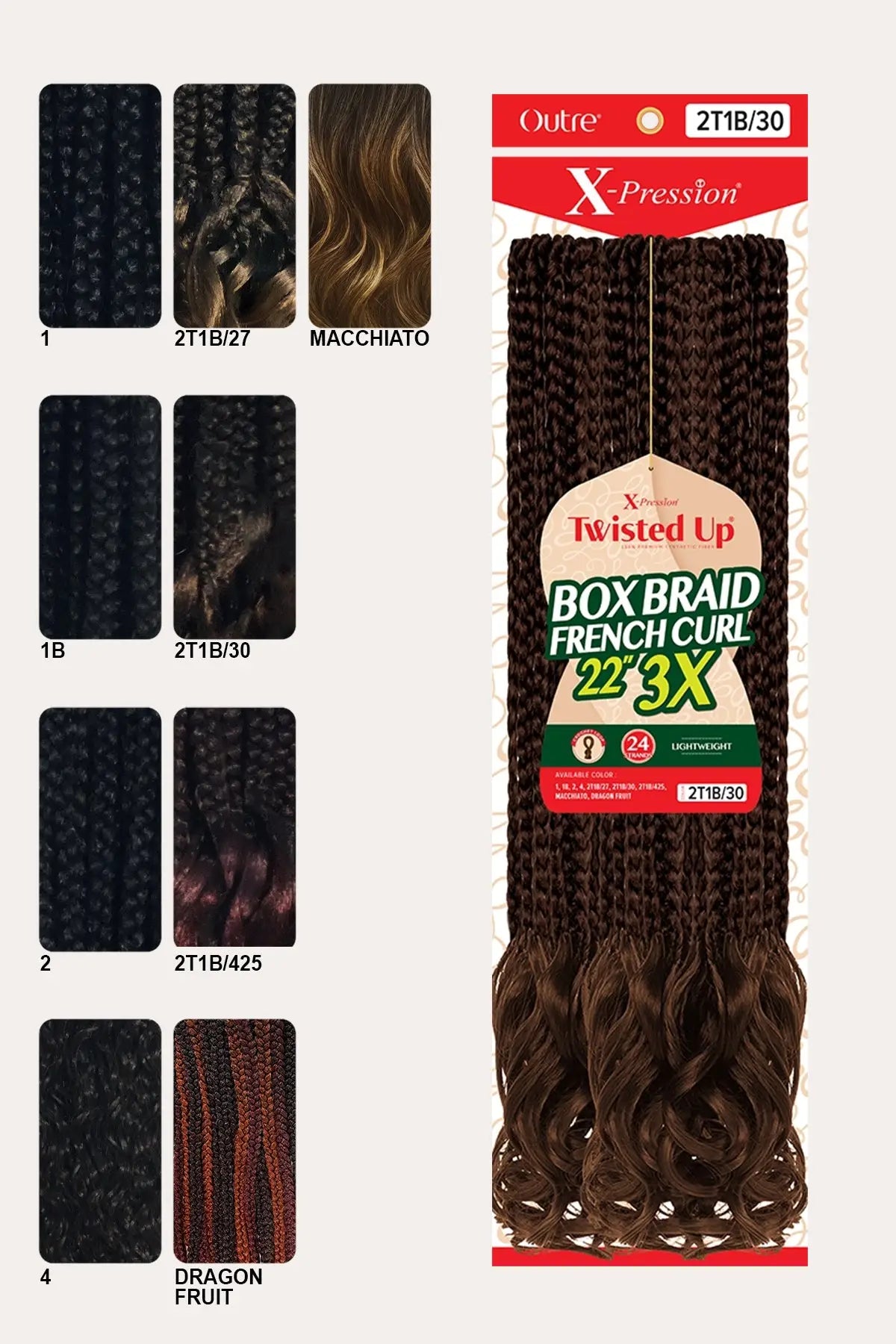 OUTRE X-PRESSION 3X BOX BRAID FRENCH CURL 22