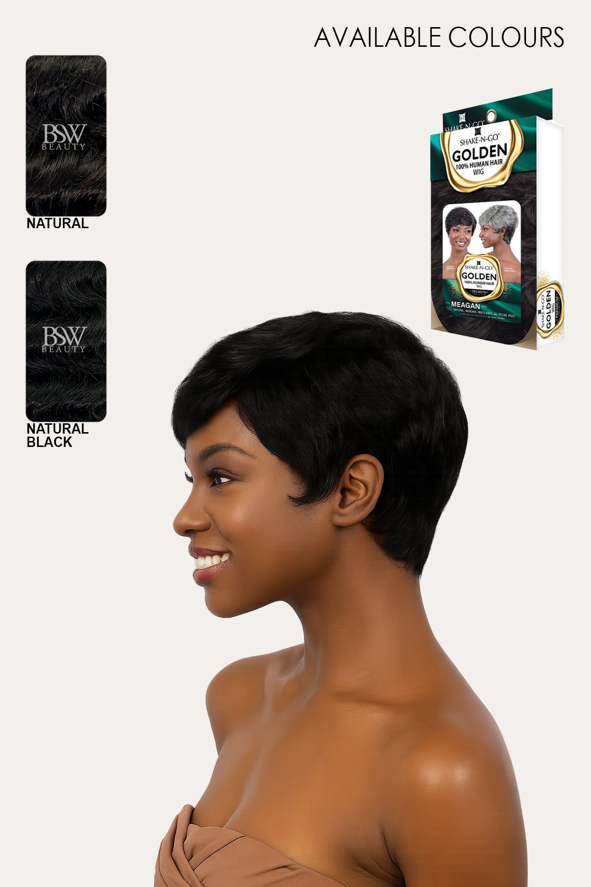 SHAKE N GO GOLDEN 100% HUMAN HAIR WIG - MEAGAN - BSW BEAUTY CANADA