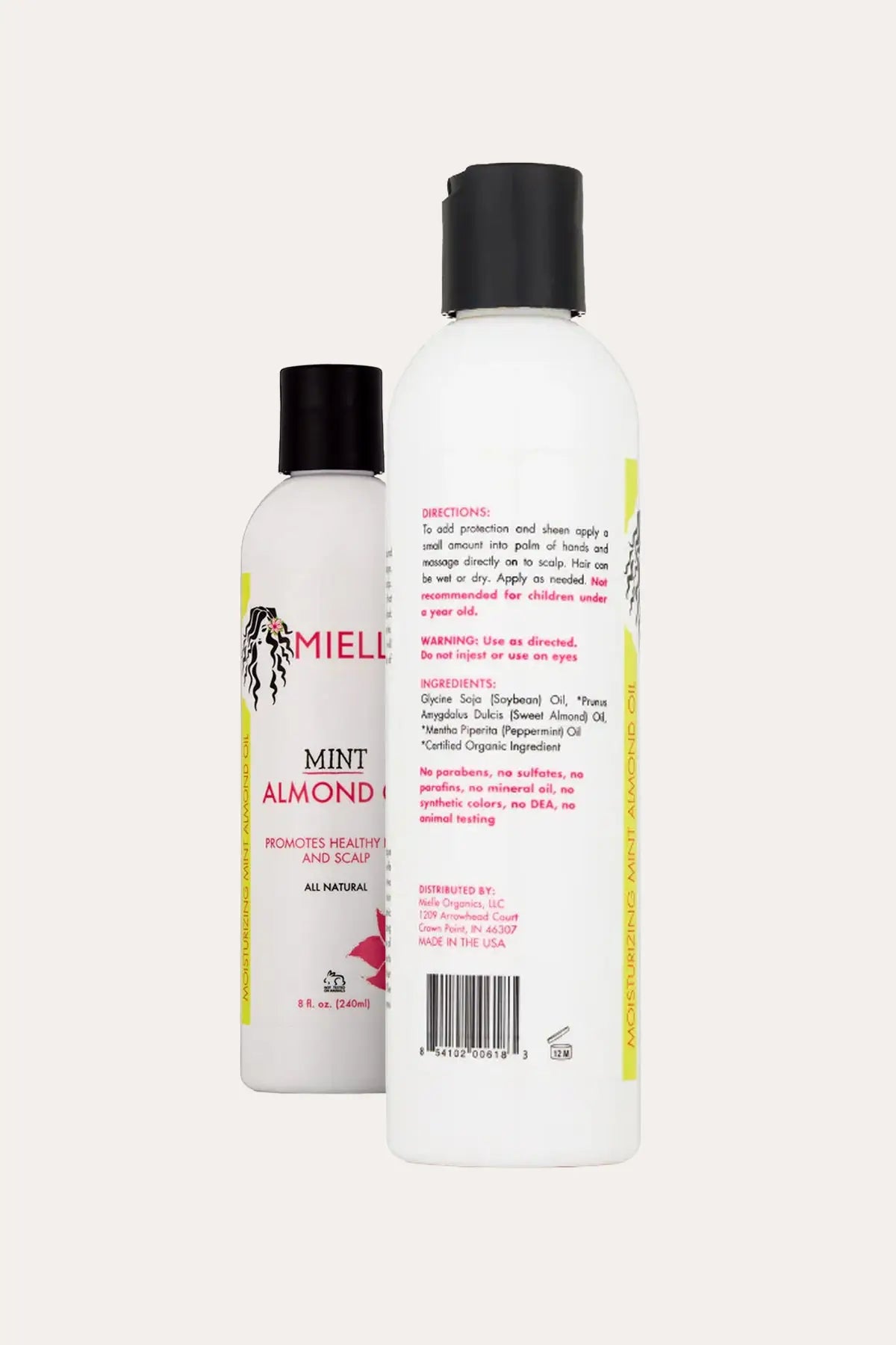 MIELLE MINT ALMOND OIL 8oz MIELLE