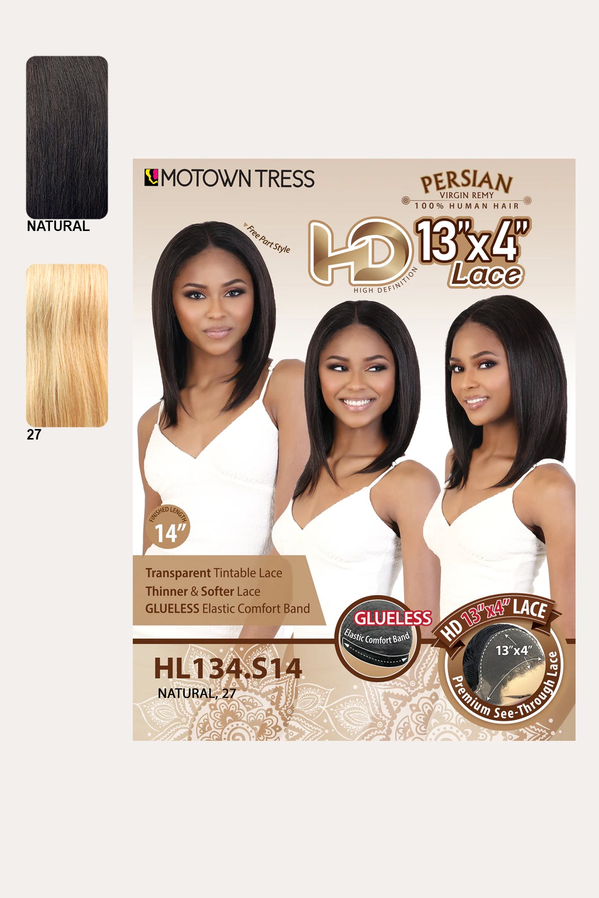 MOTOWN PERSIAN VIRGIN REMY 13X4 - HL134.S14 14" - BSW BEAUTY CANADA
